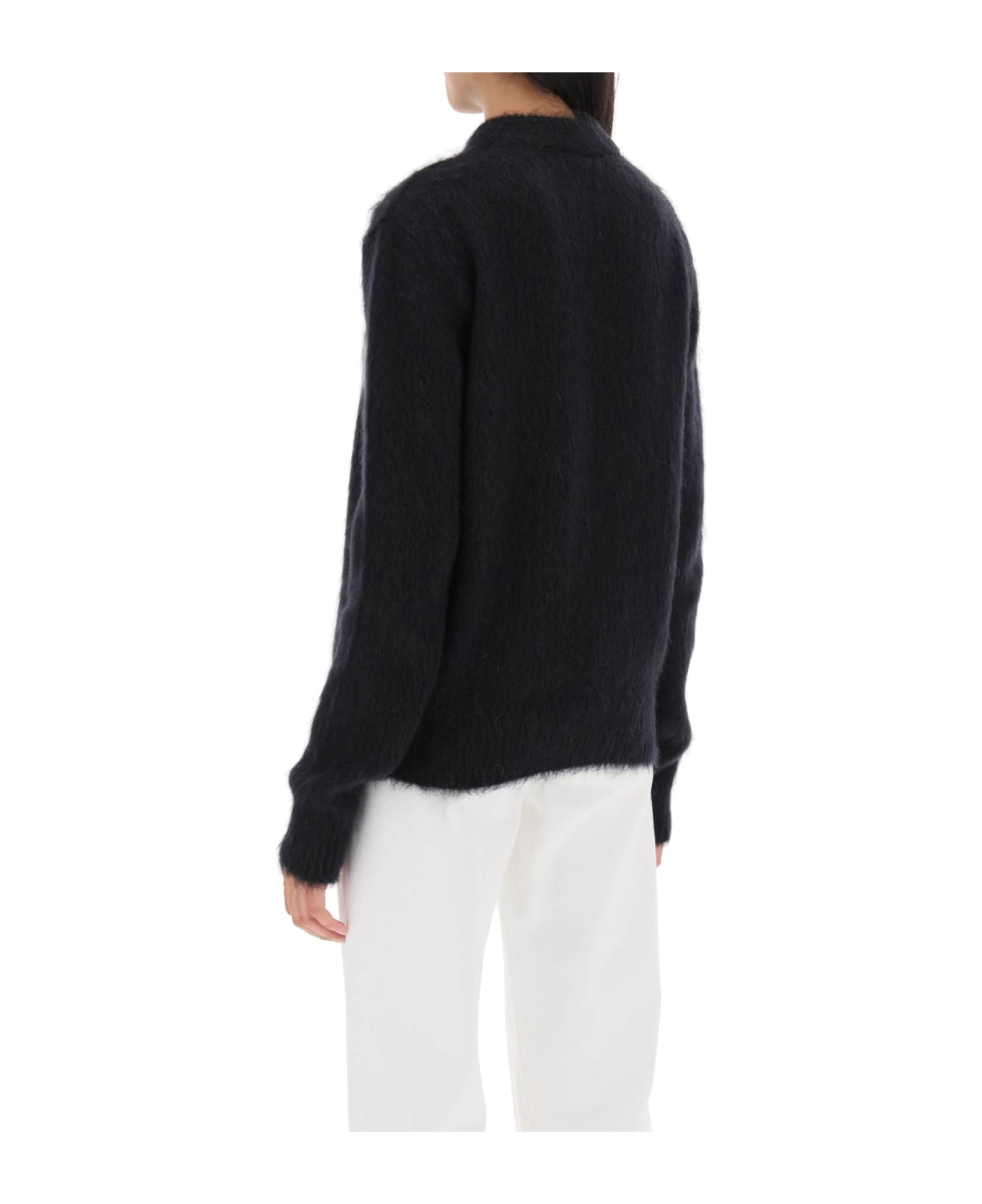 Balmain Brushed Mohair Logo Sweater - Black ニットウェア