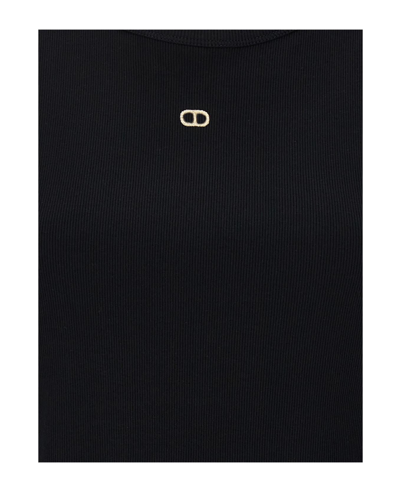 TwinSet Logo Embroidery Tank Top - Black  
