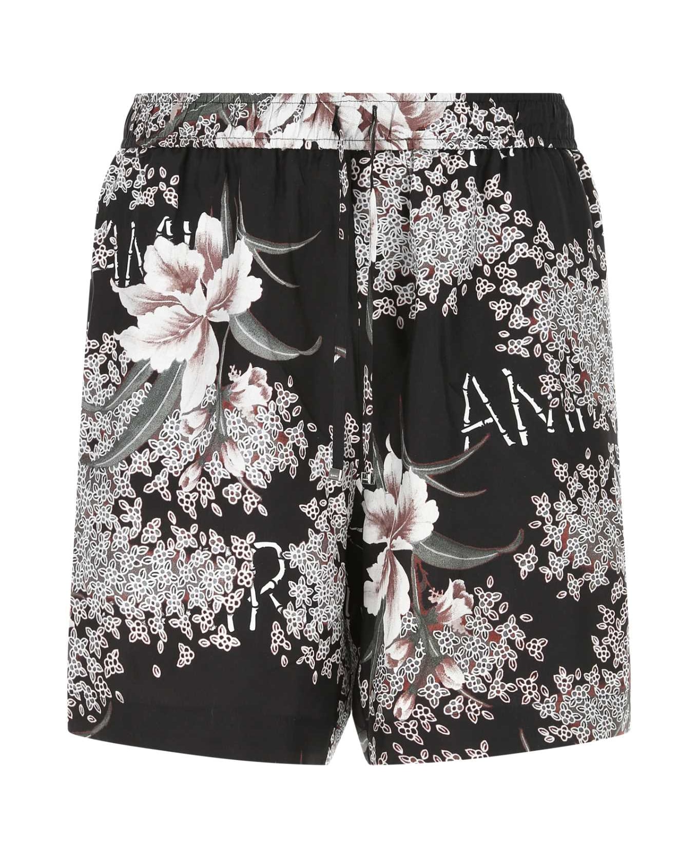 AMIRI Printed Silk Bermuda Shorts - BLACK