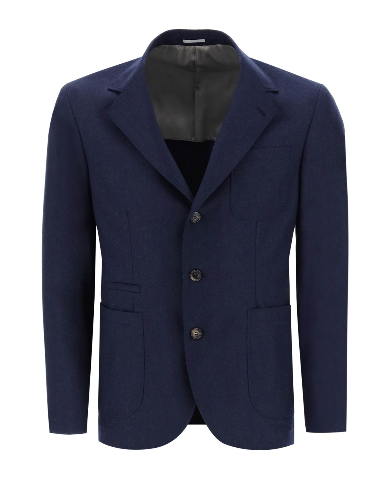 Brunello Cucinelli Single Breast Blazer Jacket - Marine Blue