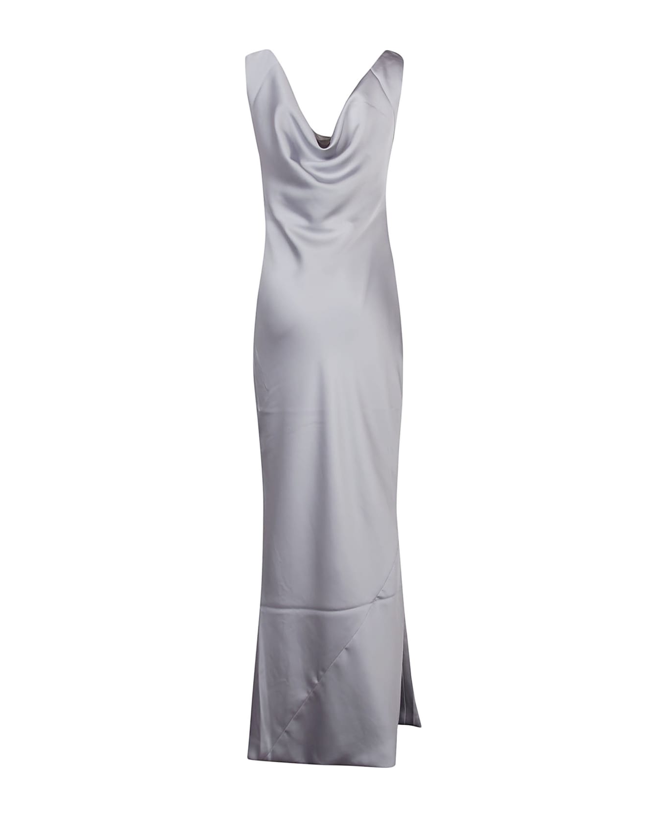 Norma Kamali Deep Drape Neck Dress - Silver