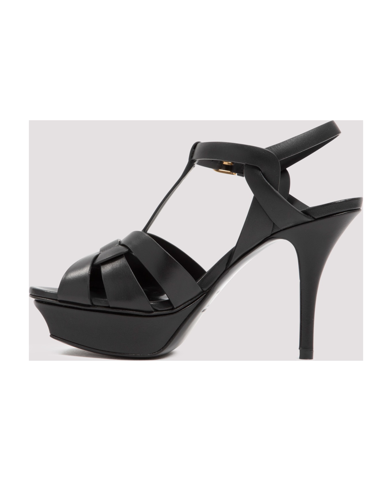 Saint Laurent Leather Tribute Sandals - Nero