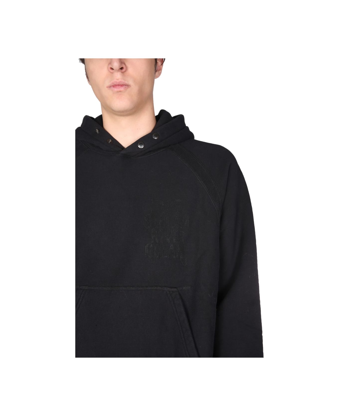 Engineered Garments Printed Sweatshirt - BLACK フリース