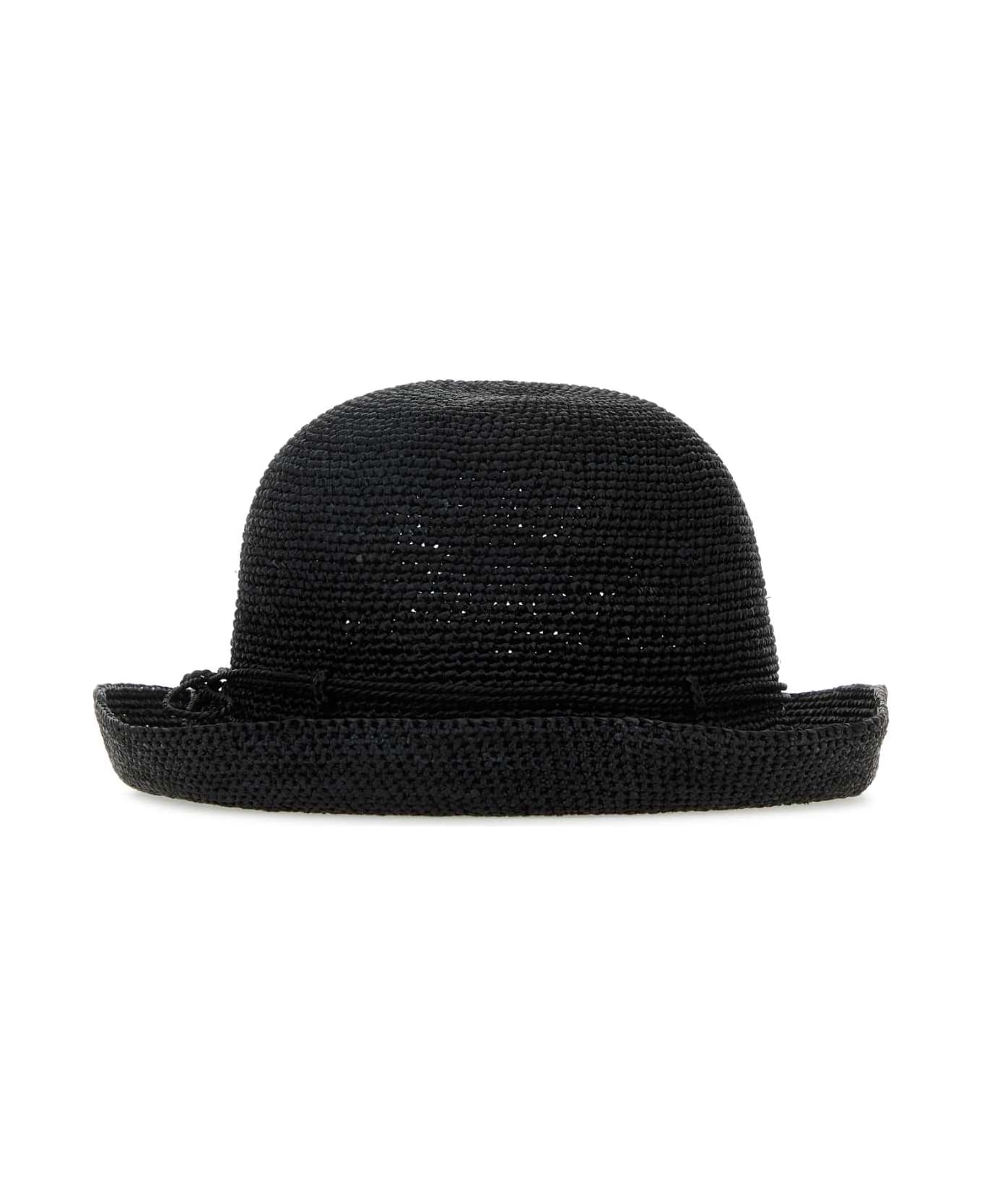 Helen Kaminski Black Raffia Provence 08 Hat - CHARCOAL