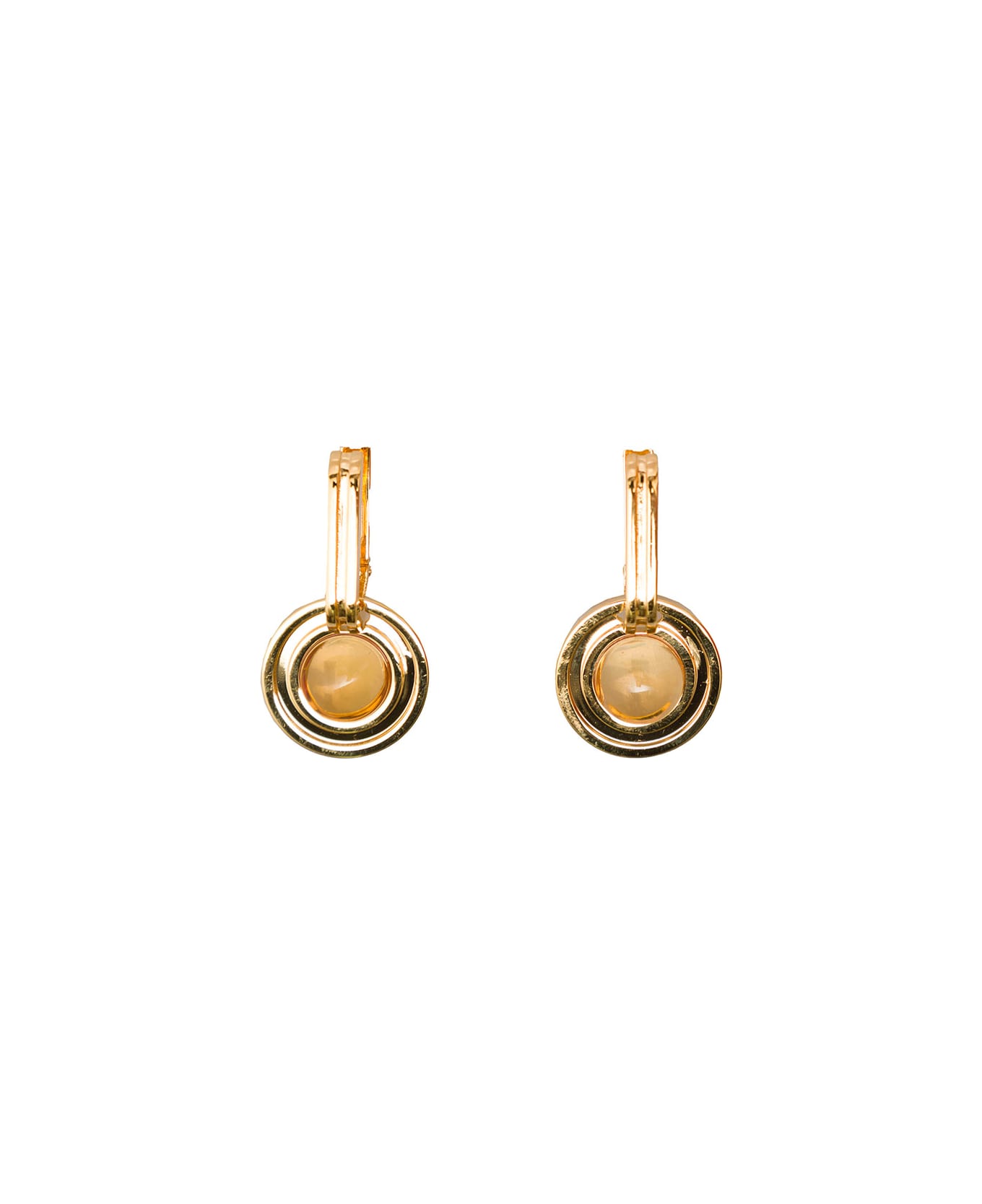Leda Madera Sophia Gold Plated Brass Earrings With Stone Leda Madera Woman - Metallic