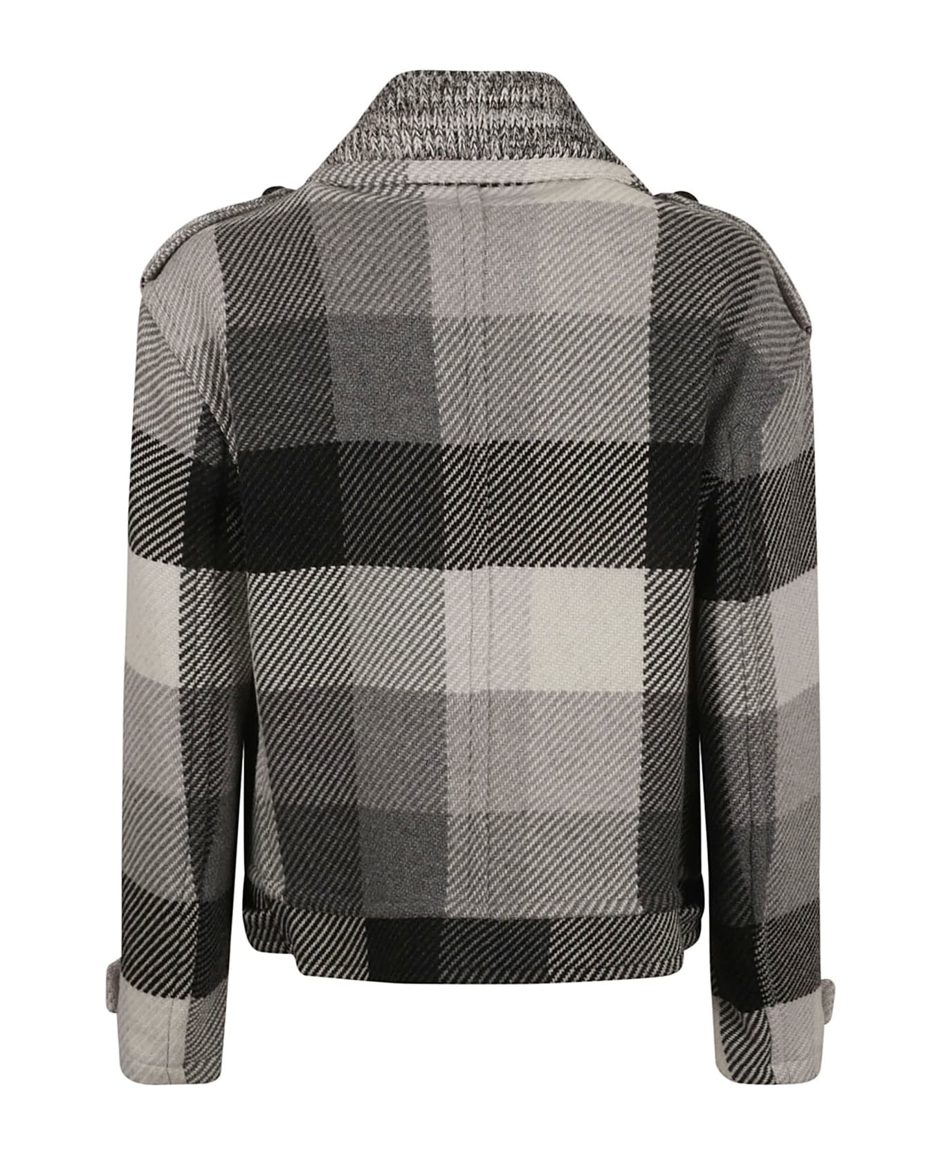 Etro Check Pattern Tweed Jacket - Grey