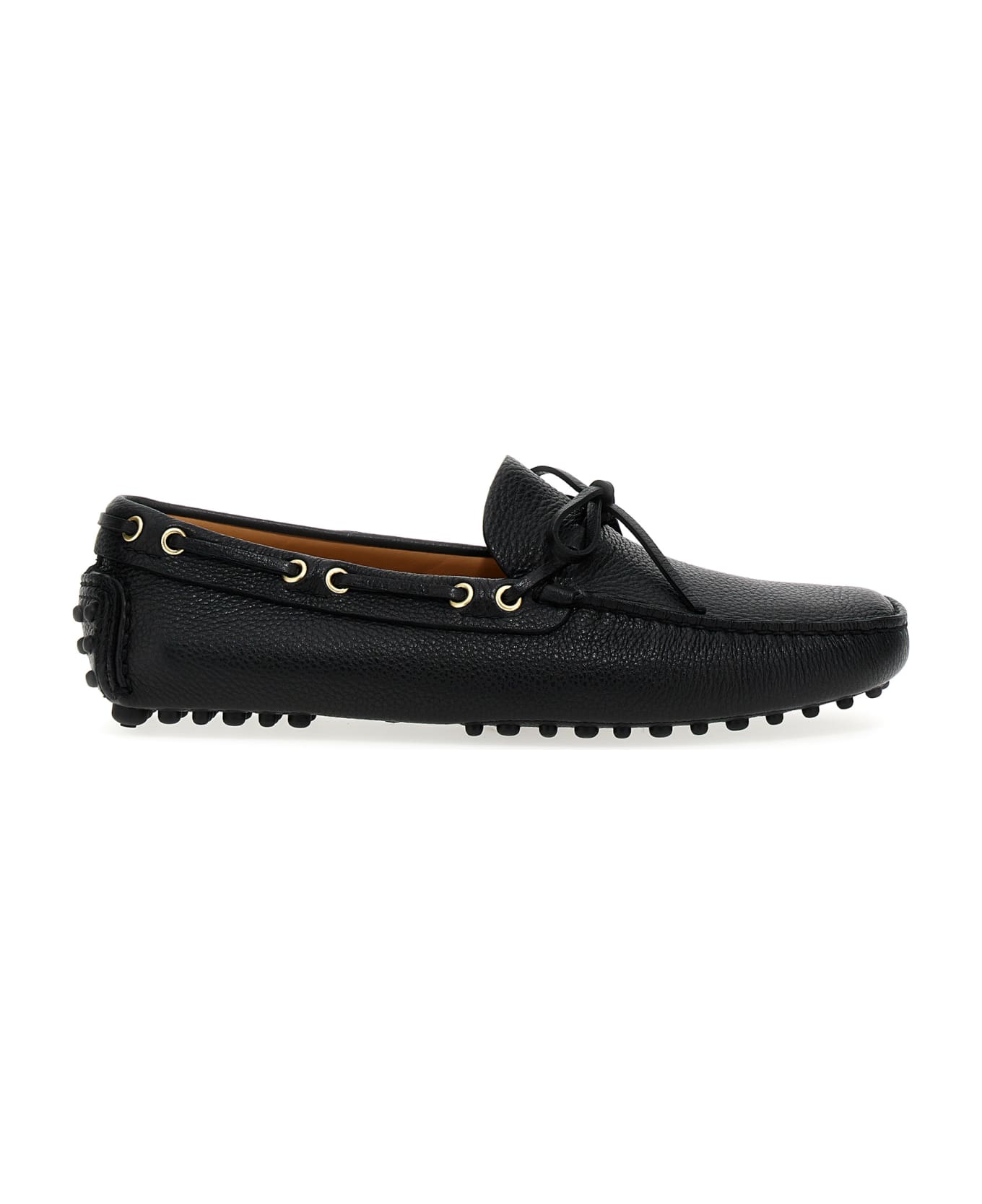 Car Shoe Leather Loafers - Black  
