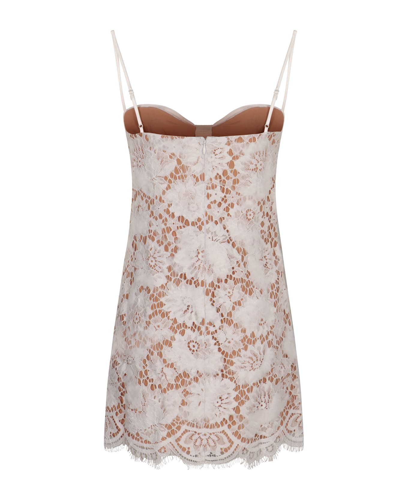 self-portrait Mini Dress With Lace Bow - White