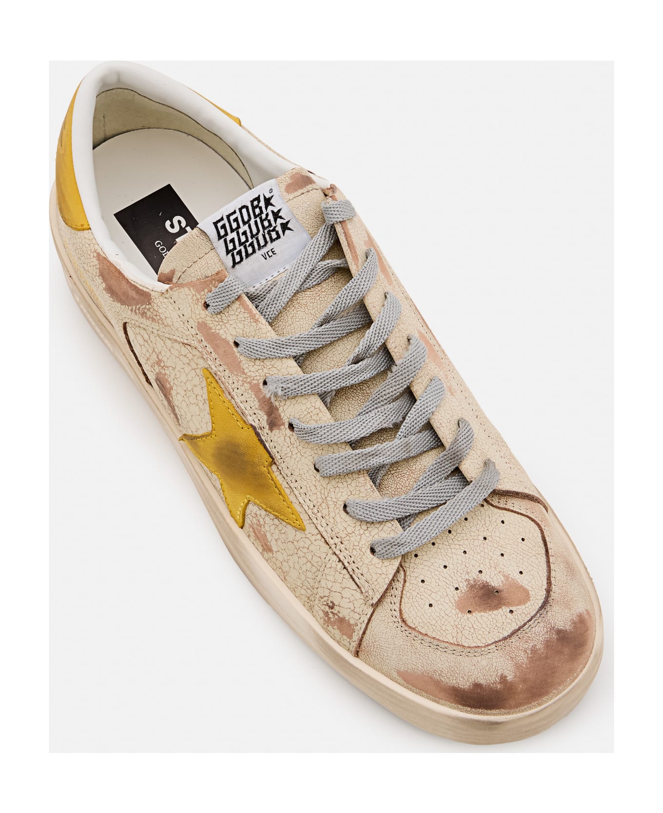 Golden Goose Stardan Leather Upper Nabu Star And Heel - Beige