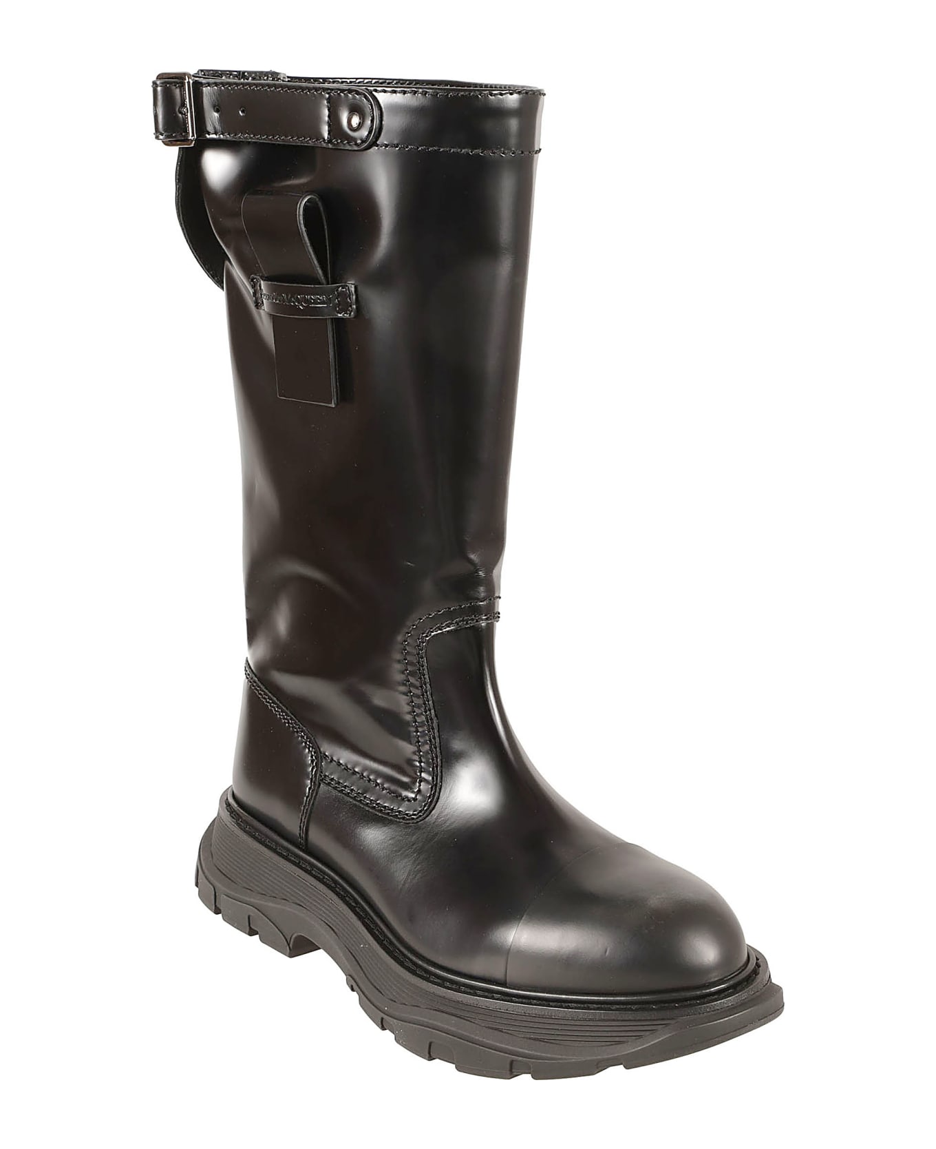 Alexander McQueen Game Leather Boots - Black ブーツ