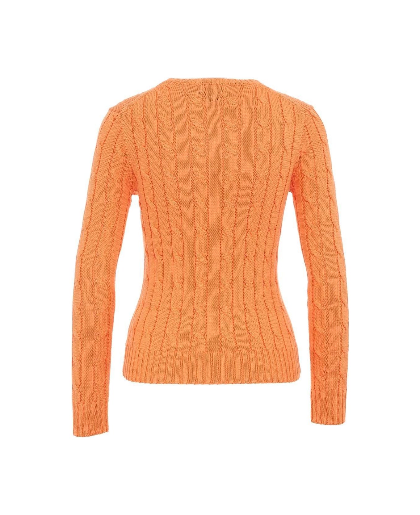 Ralph Lauren Pony Embroidered Crewneck Jumper - sun orange