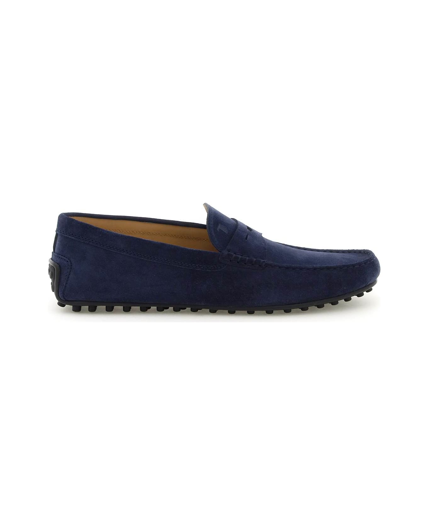 Tod's Suede Leather Gommino Driver Loafers - NAVY