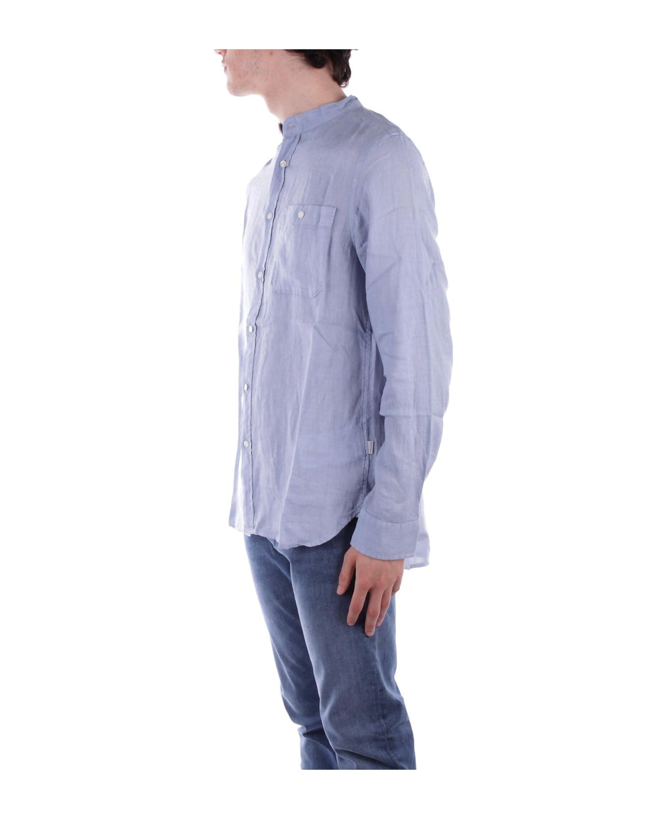 Woolrich Long-sleeved Buttoned Shirt - Clear Blue