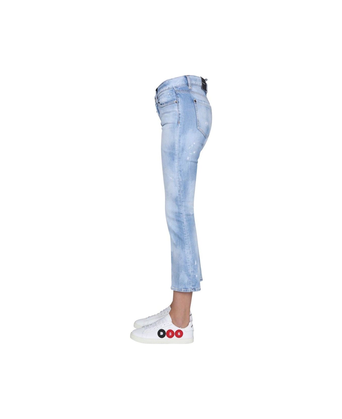 Dsquared2 Kick-flared Cropped Jeans - Navy blue デニム