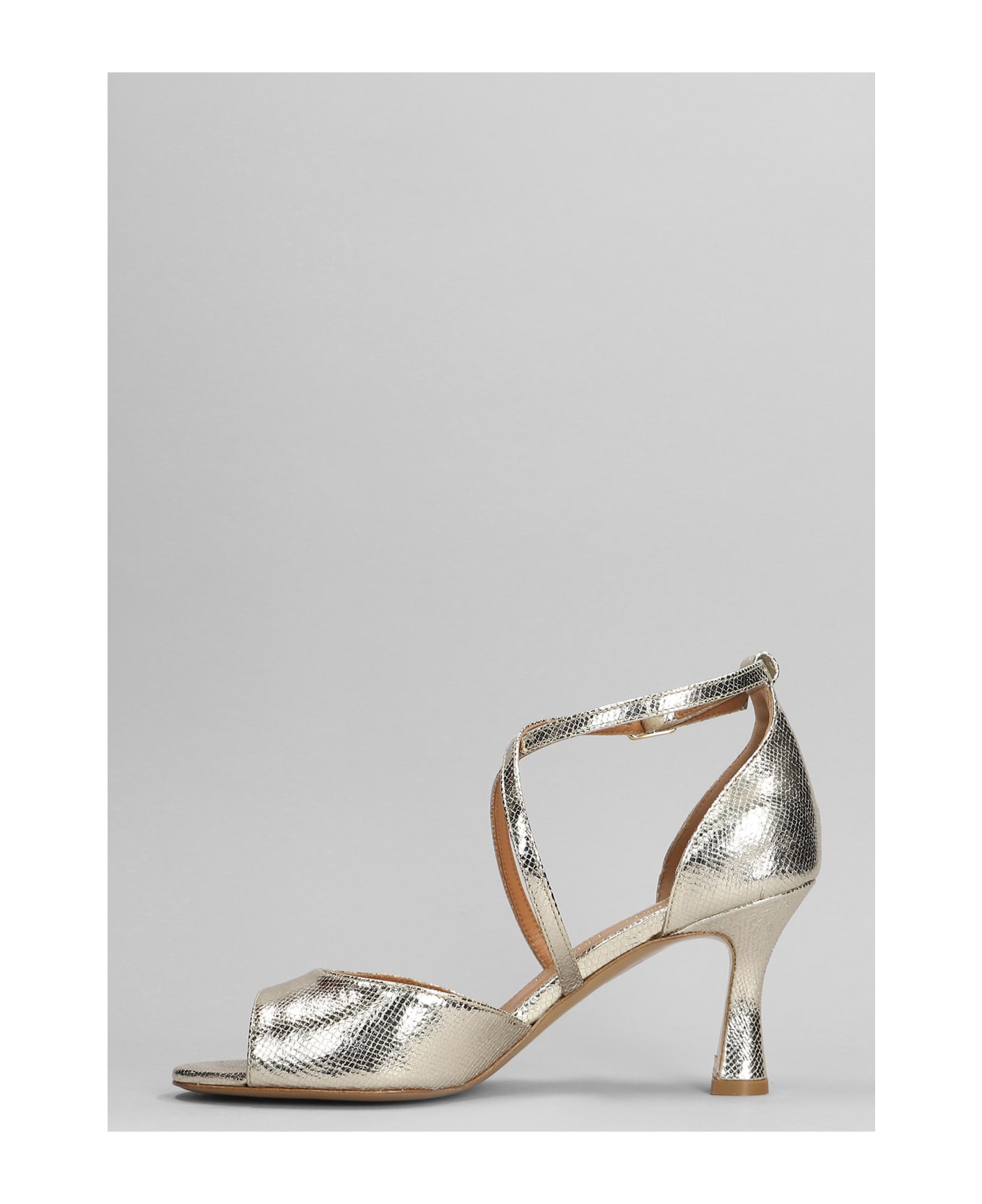 Julie Dee Sandals In Platinum Leather - platinum