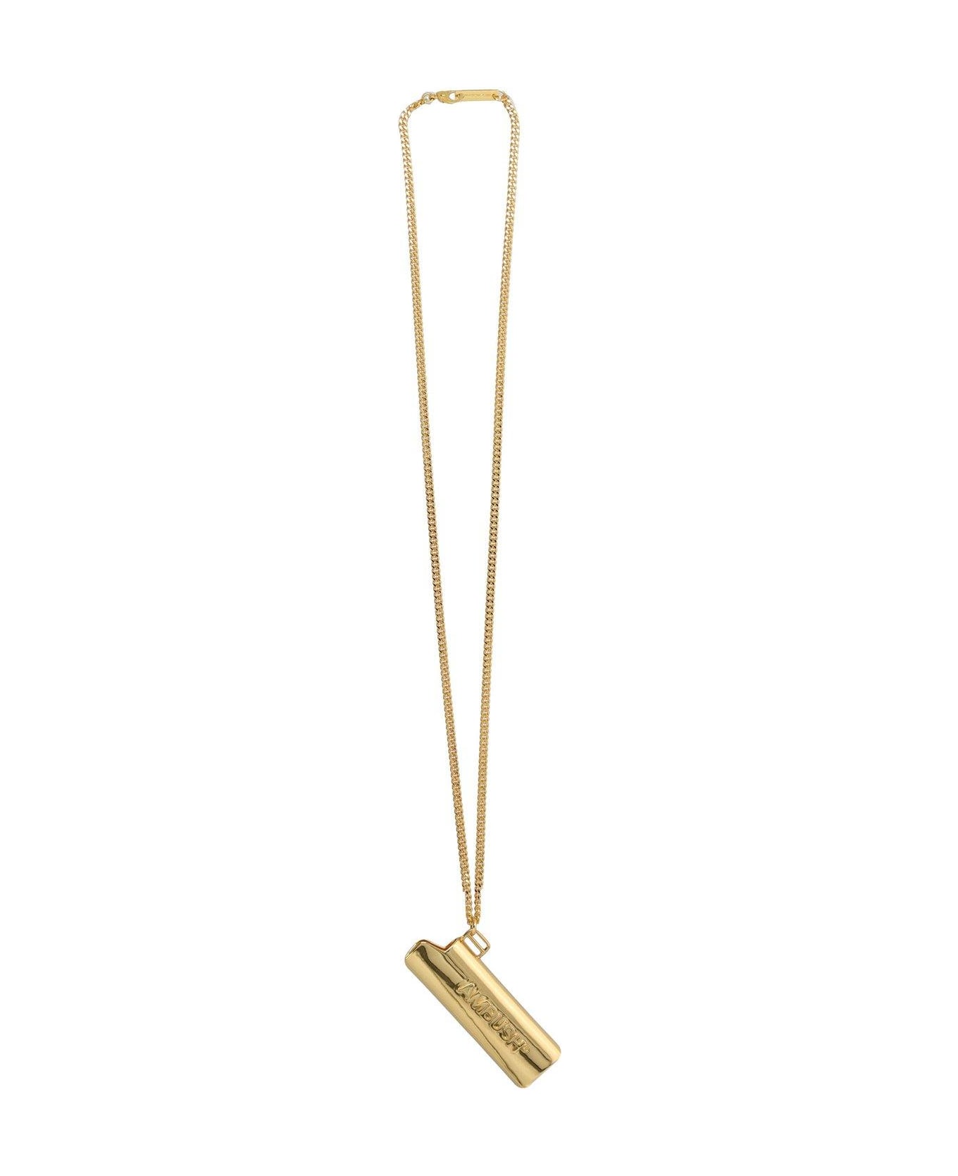 AMBUSH Logo Embossed Lighter Case Necklace - Golden ネックレス