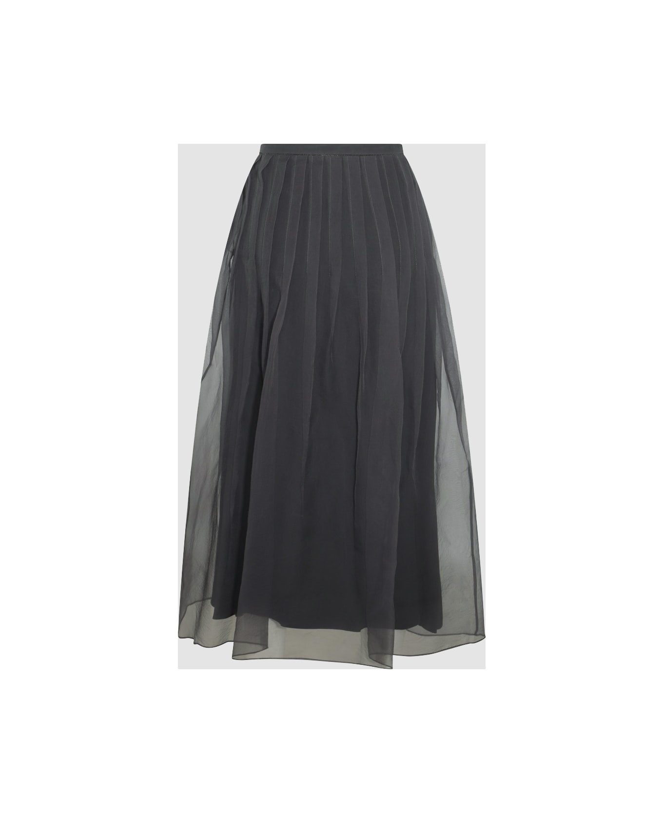 Brunello Cucinelli Dark Grey Cotton Skirt - Grey