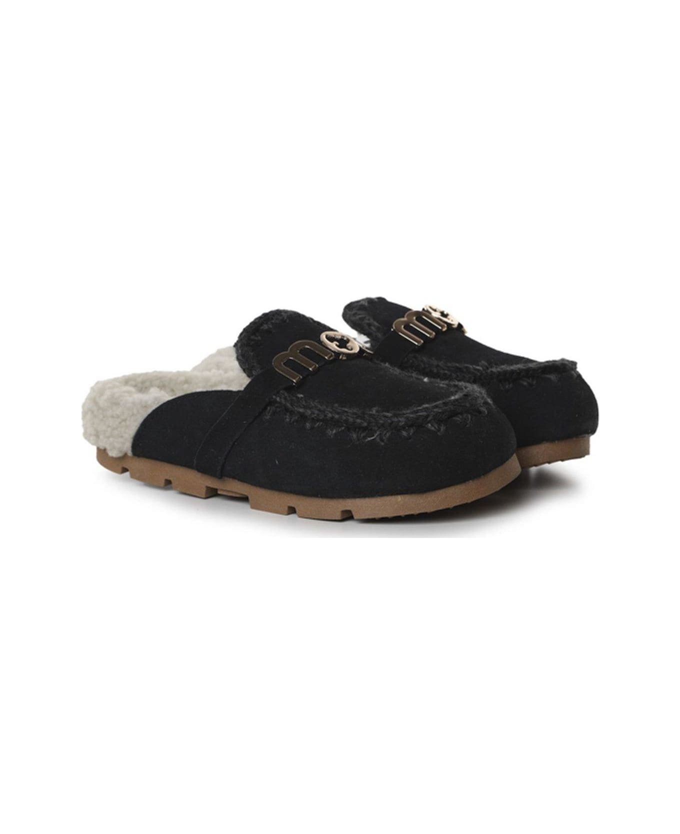 Mou Winter Bio Big Logo Letter Slides - Black