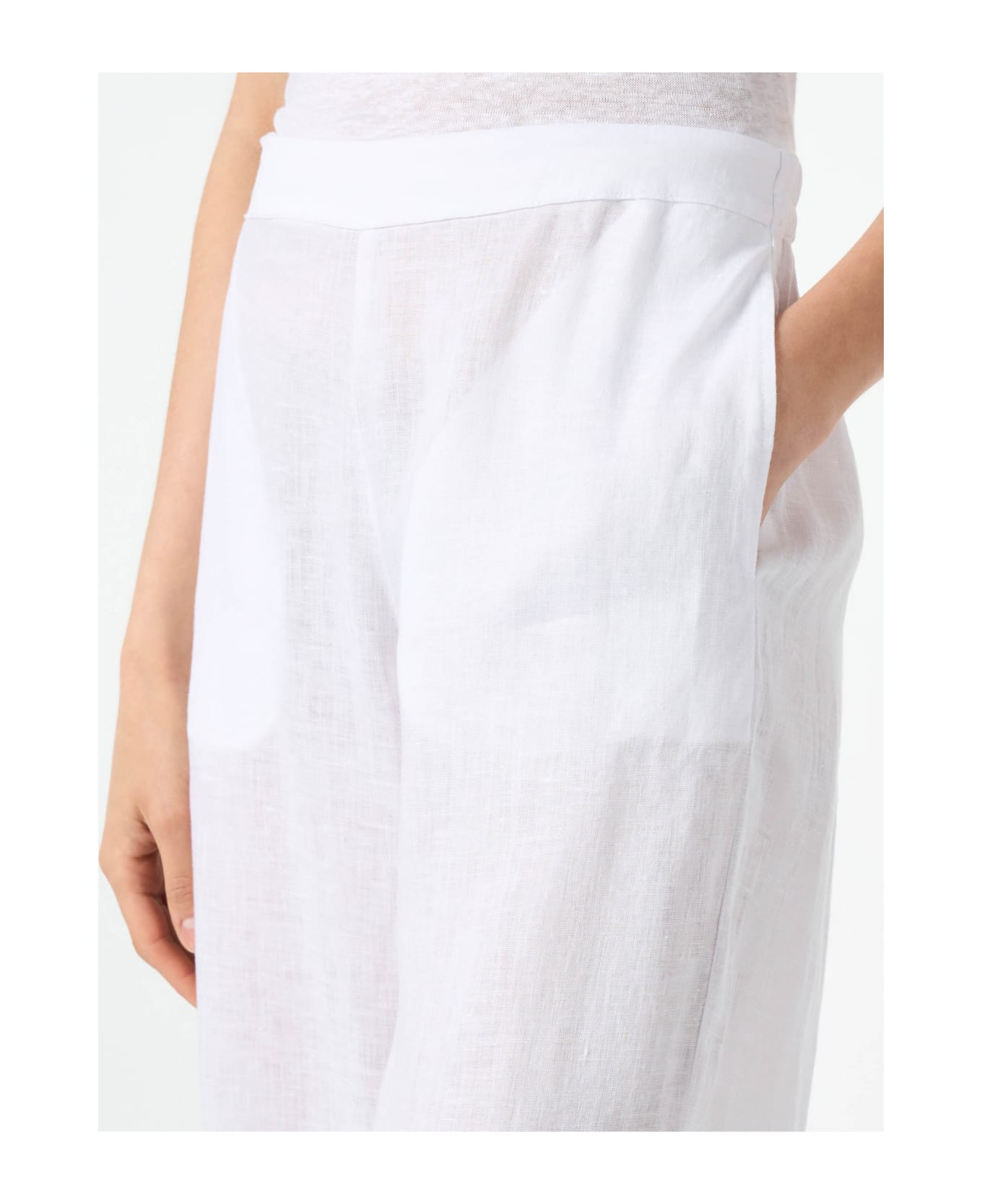 MC2 Saint Barth Woman White Linen Pants - WHITE