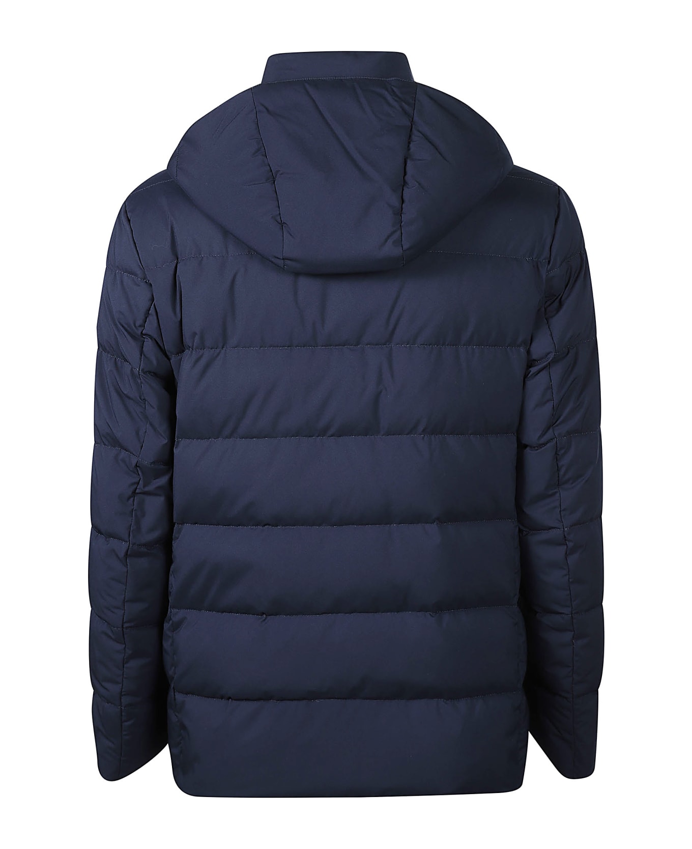 Fay Double Breasted Hooded Down Jacket - Blu Navy