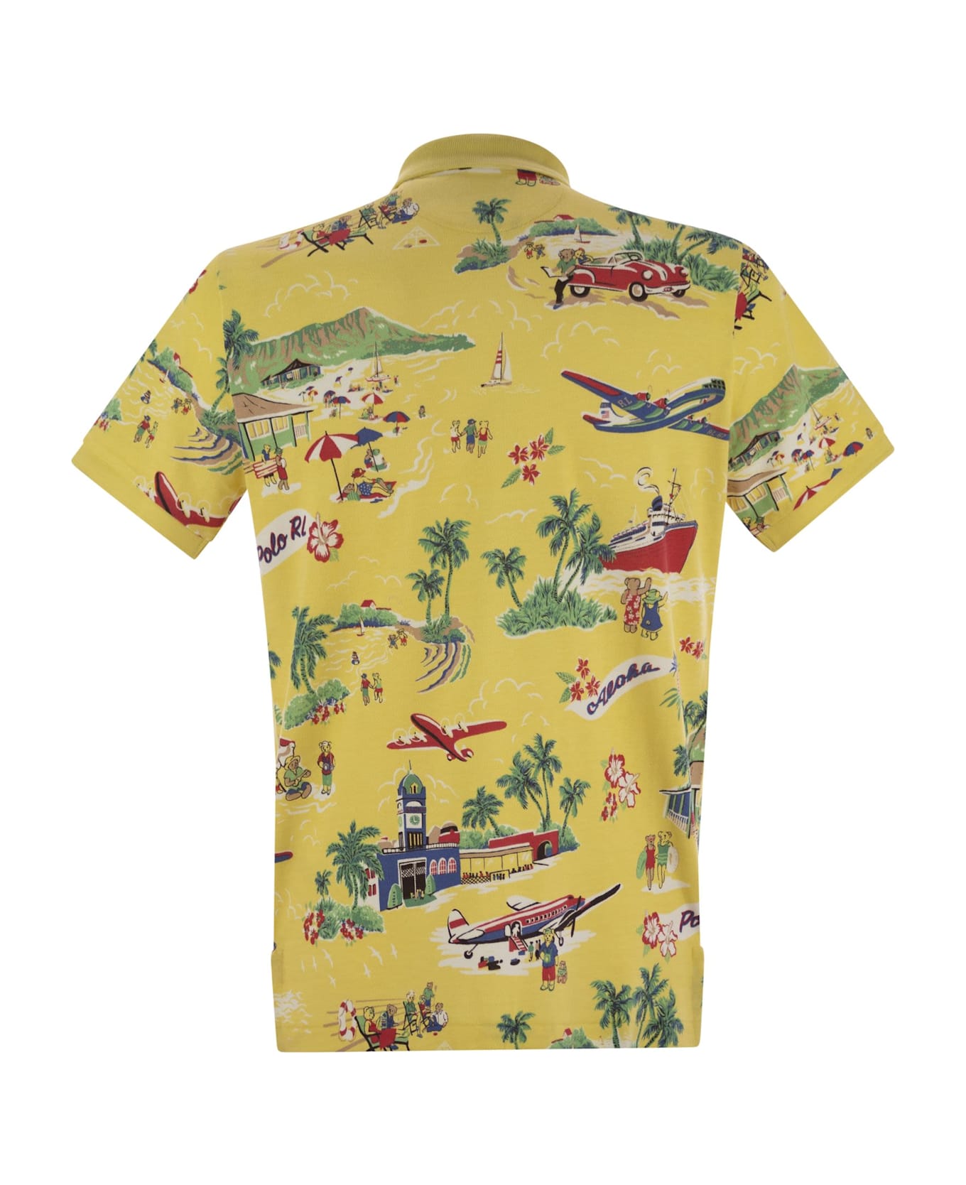 Ralph Lauren Polo Bear Custom Slim-fit Pique Polo - ON HOLIDAY BEAR YELLOW