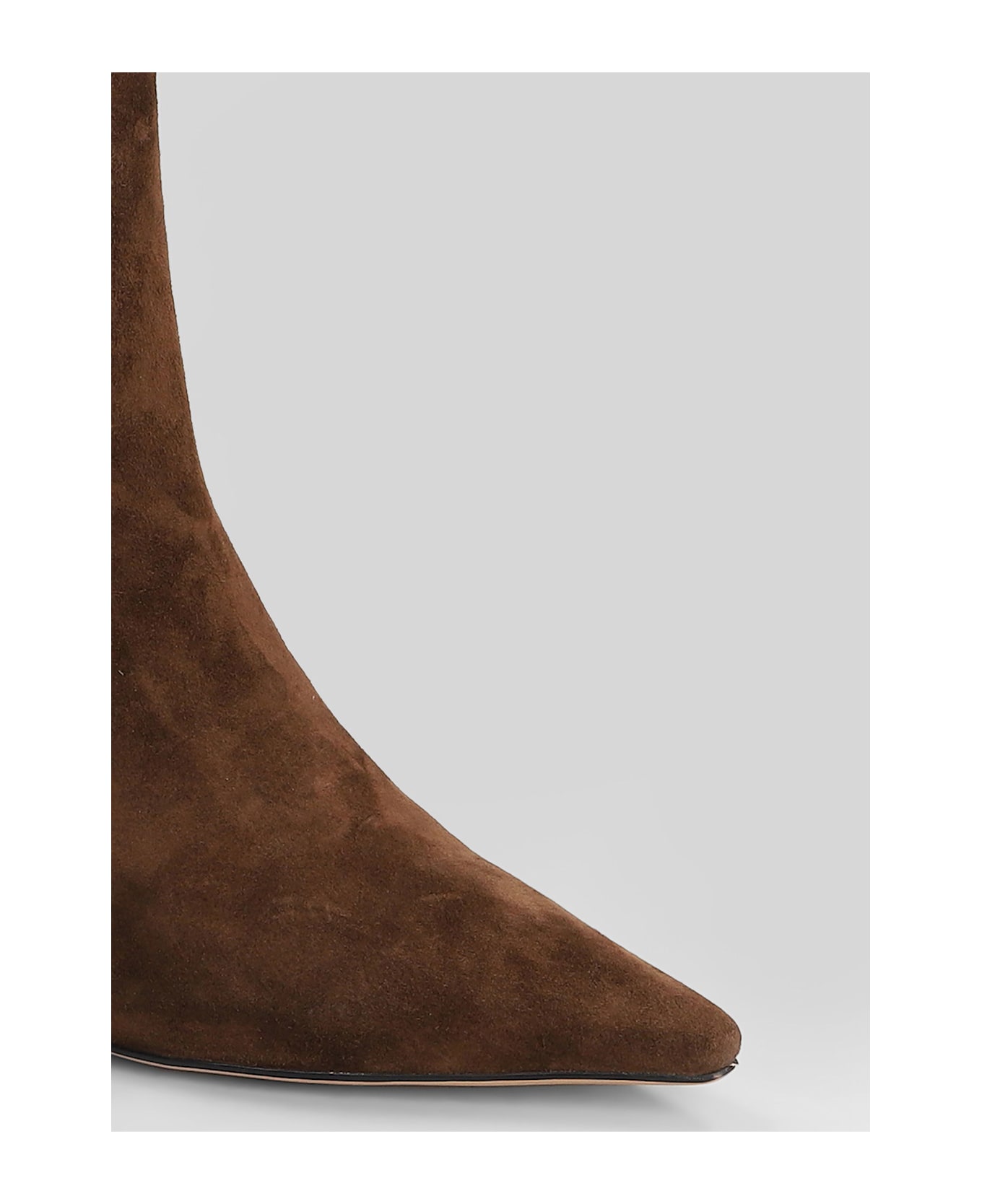 Lola Cruz High Heels Ankle Boots In Brown Suede - brown