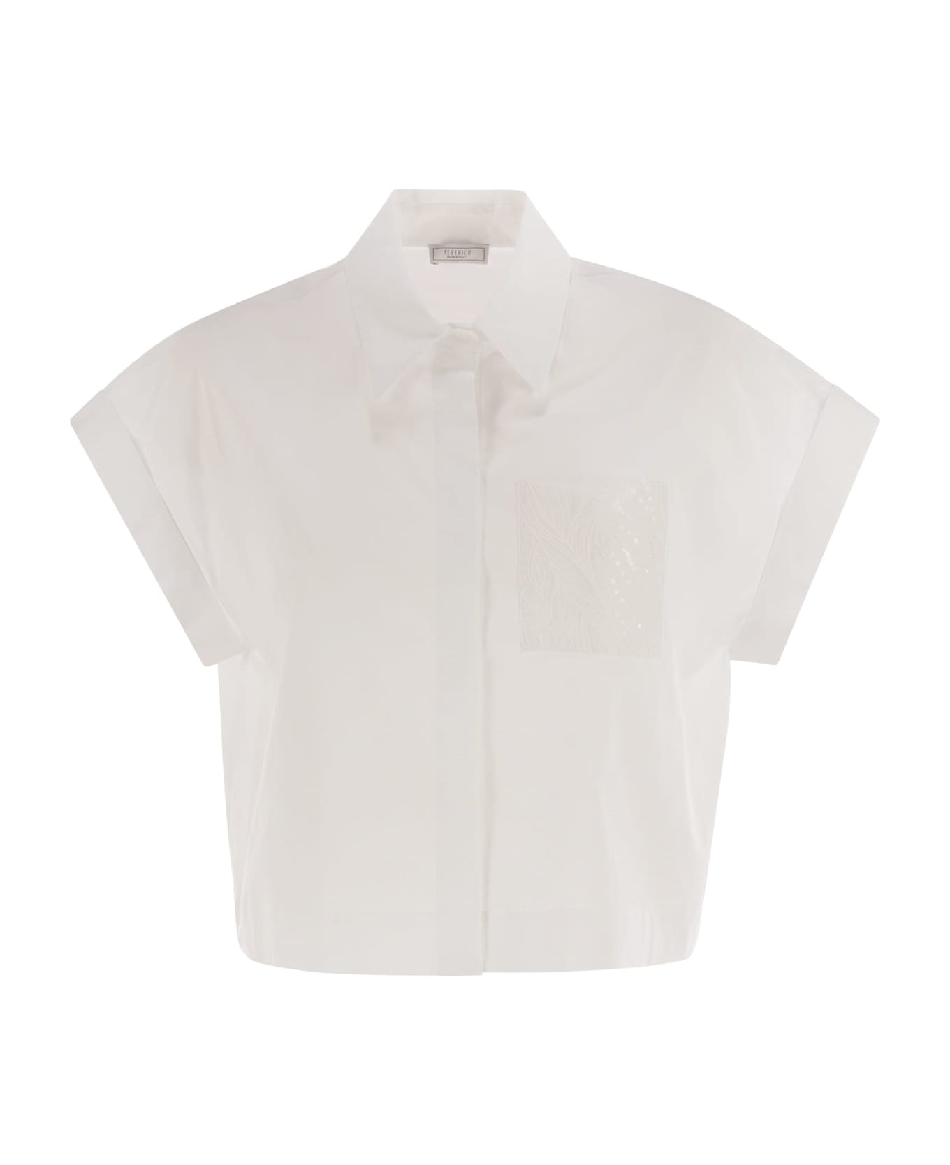 Peserico Cotton-blend Poplin Shirt - White