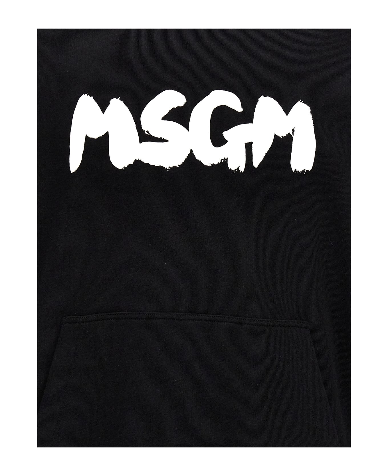 MSGM 'logo Brush' Hoodie - Black  
