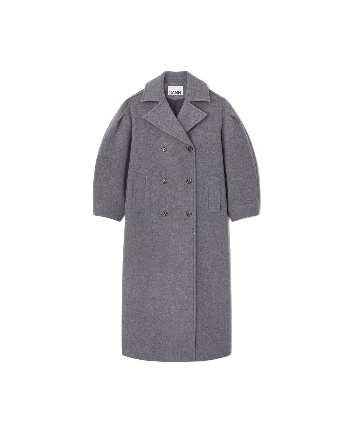 Ganni Wool Trench - GREY