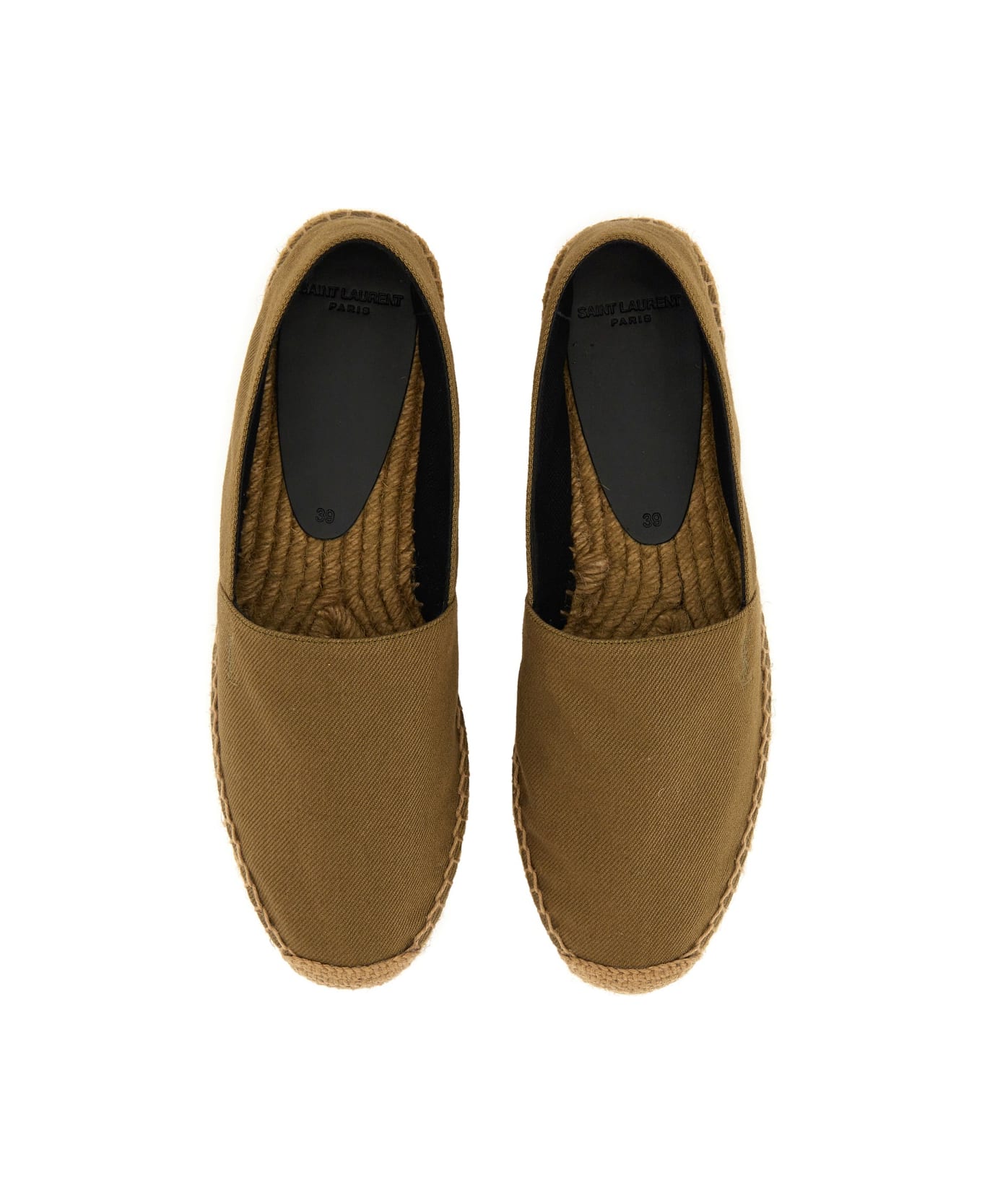 Saint Laurent Espadrille In Gabardine - GREEN