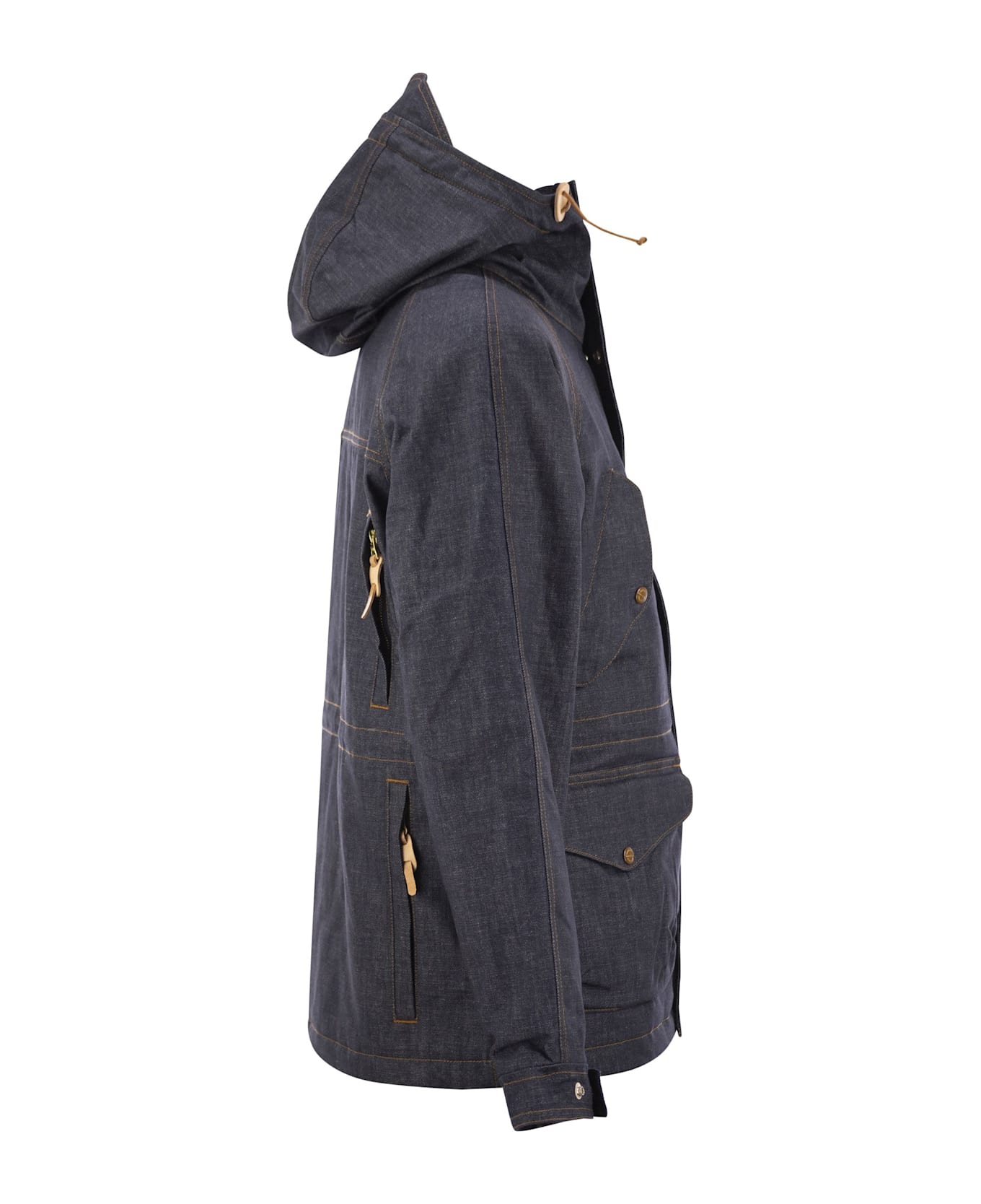 Manifattura Ceccarelli New Fisherman Denim - Hooded Parka In Denim Fabric - Denim
