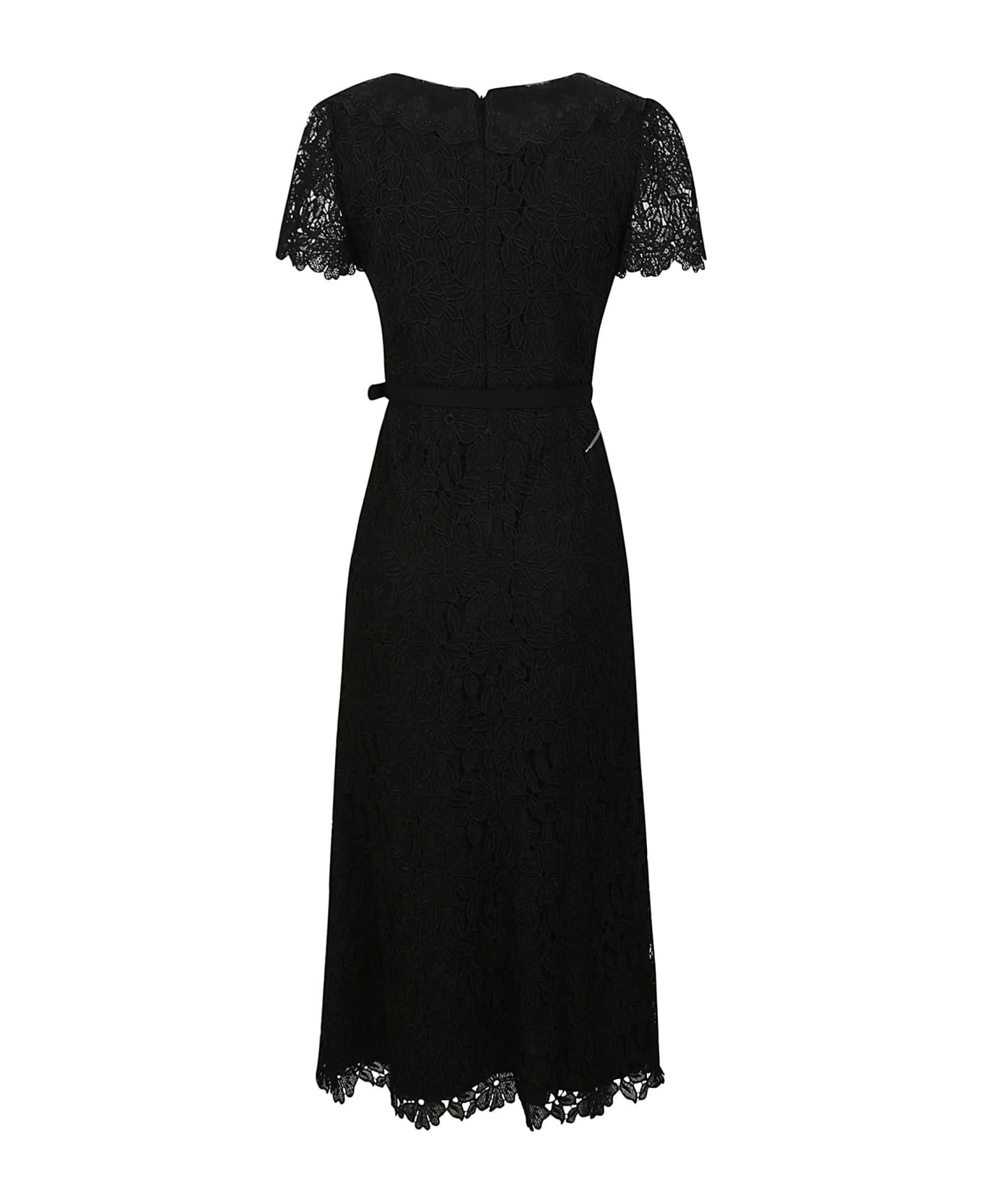 self-portrait Guipure Lace Midi Dress - Black
