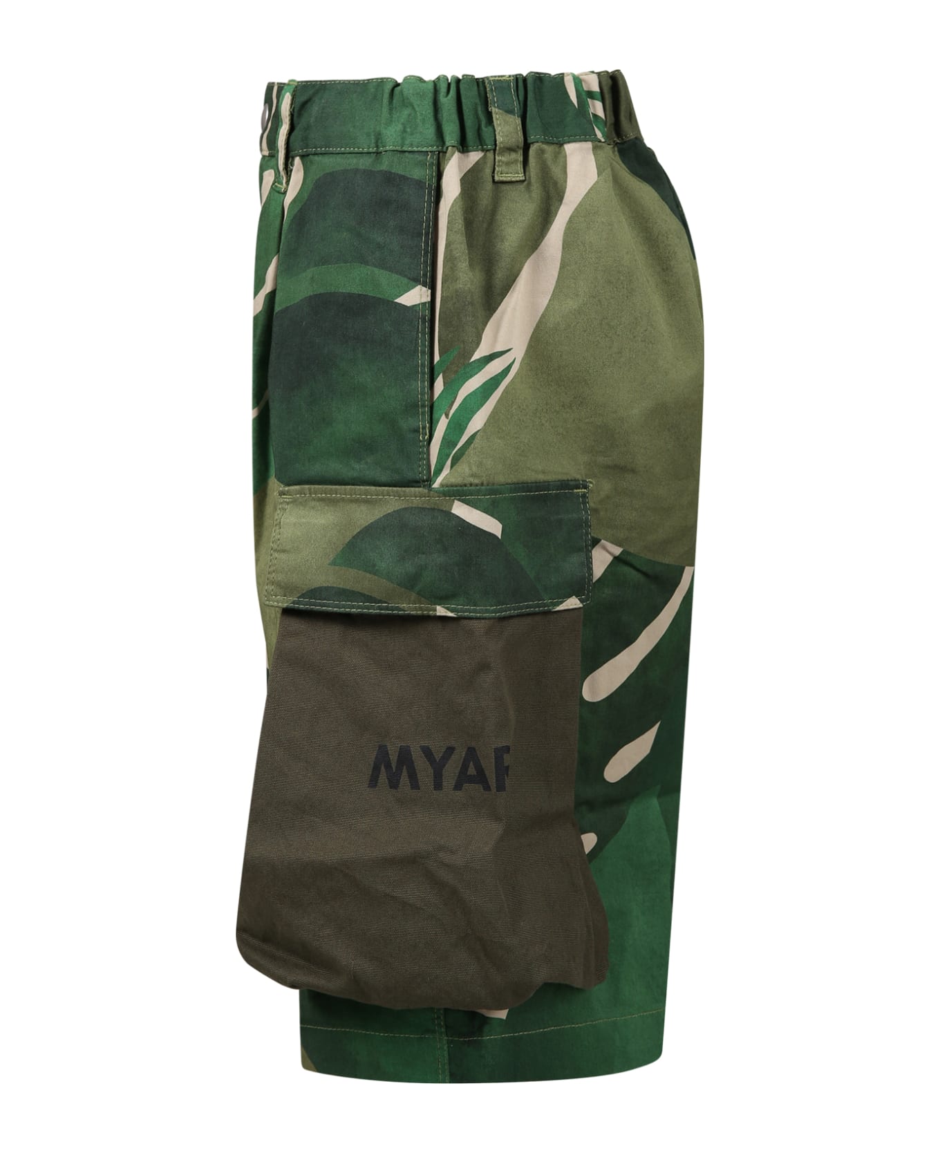 MYAR Green Shorts For Boy With Print And Logo - Green