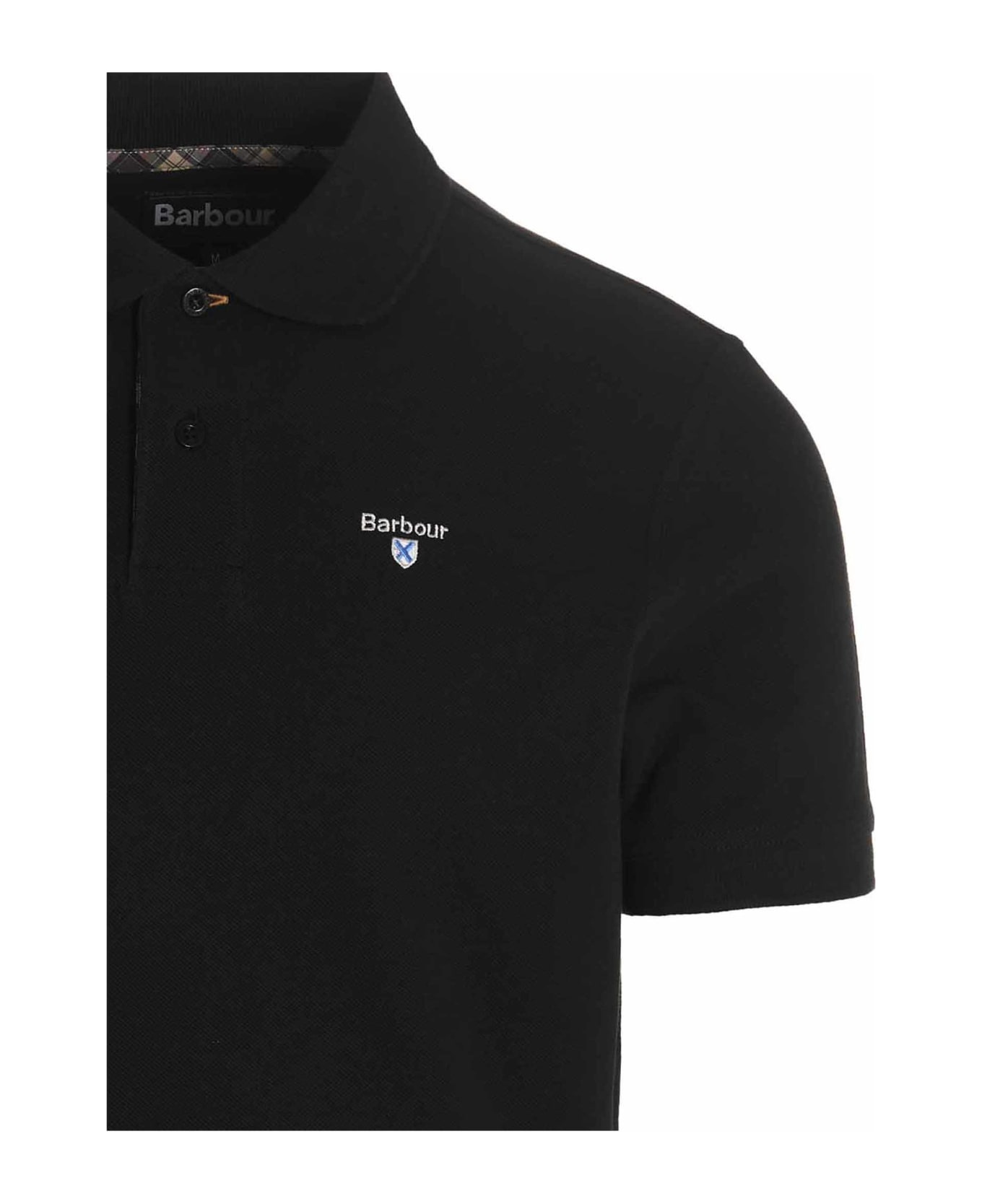 Barbour 'tartan Piquet' Polo Shirt - Black