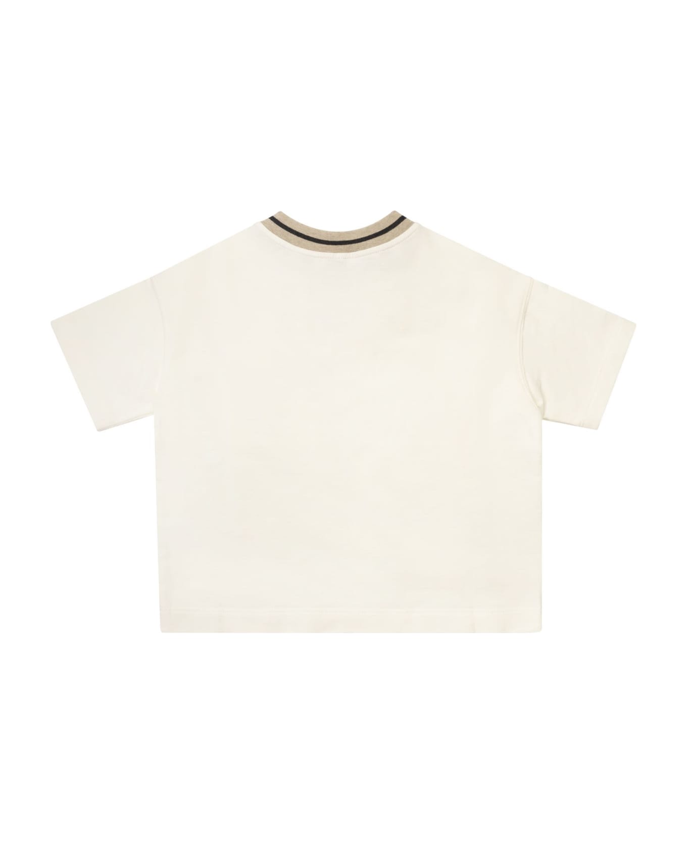 Brunello Cucinelli Cropped Short-sleeved Cotton Sweatshirt - Ivory