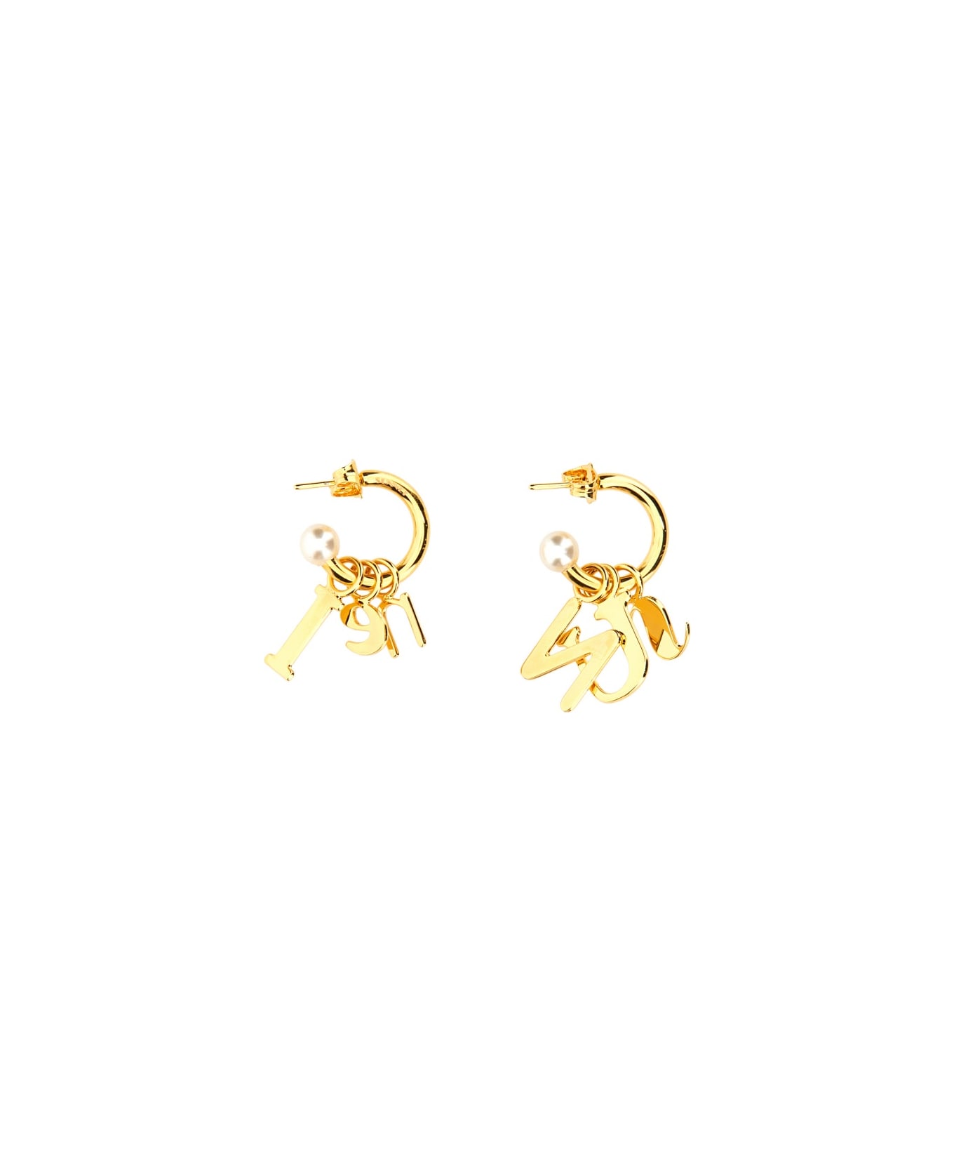 Sunnei Lettering Logo Dangle Earrings - GOLD