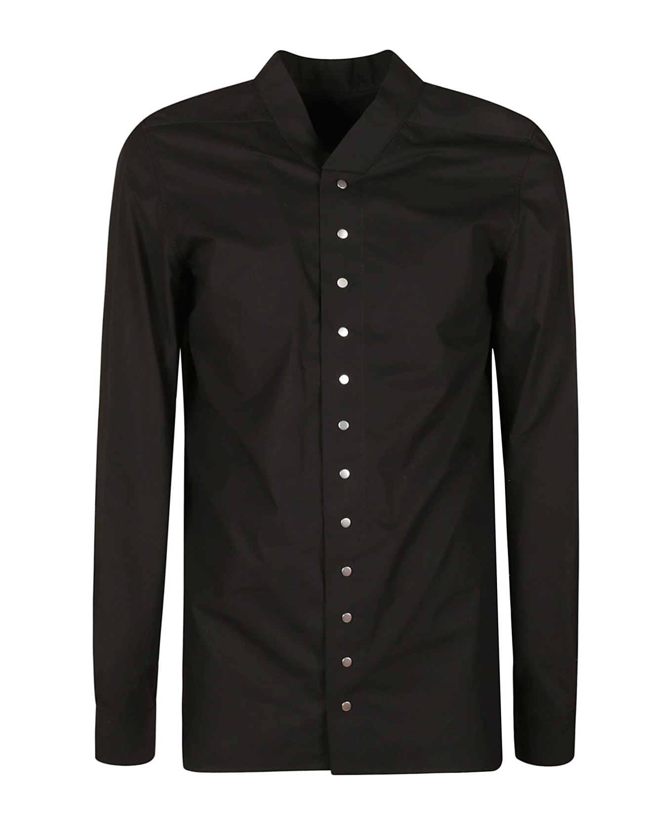 Rick Owens Snap Collar Faun Shirt - Black