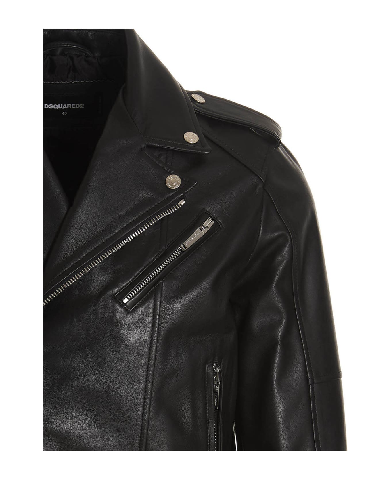 Dsquared2 Kiodo' Leather Jacket - Black