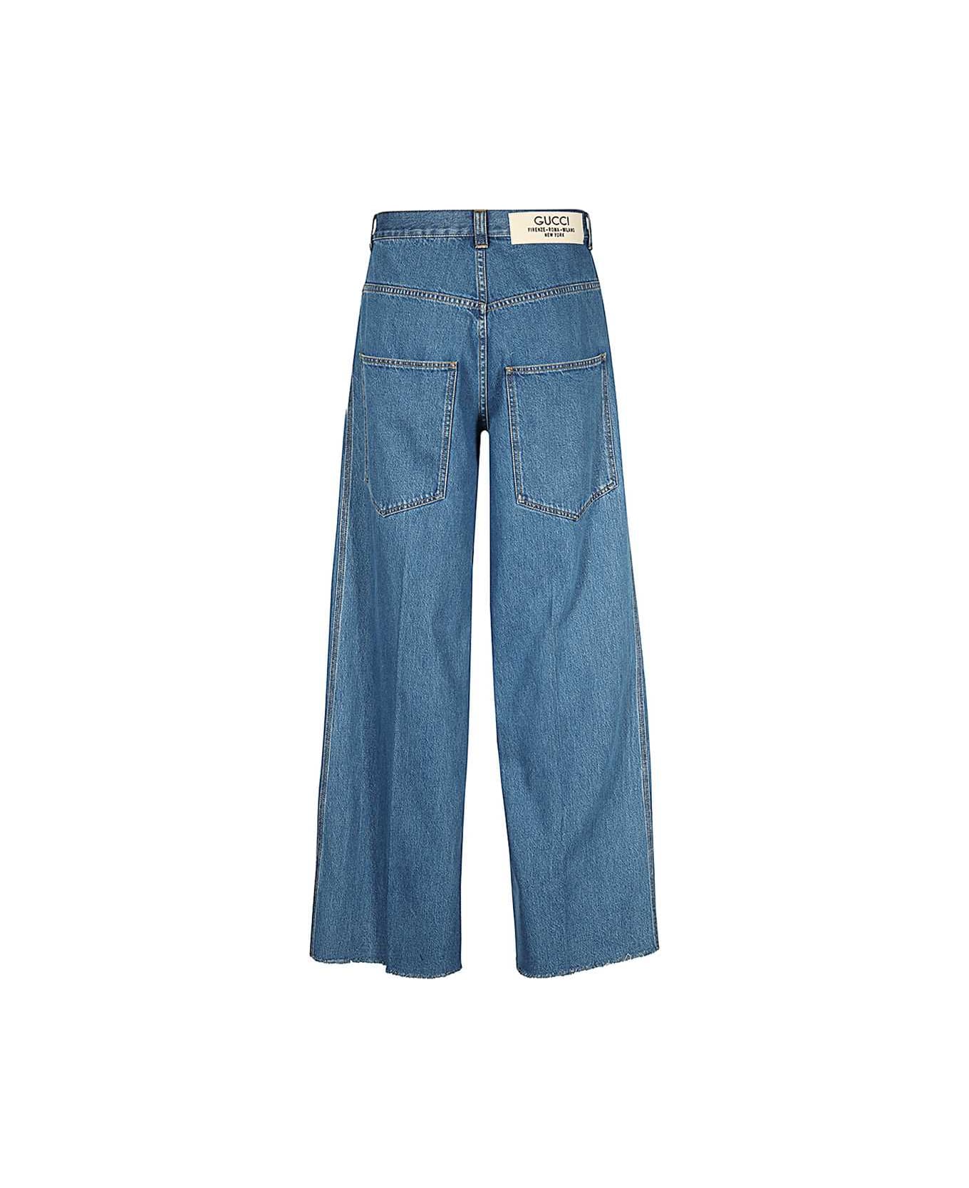 Gucci Look 12 Jeans Fermo Skate - Light blue