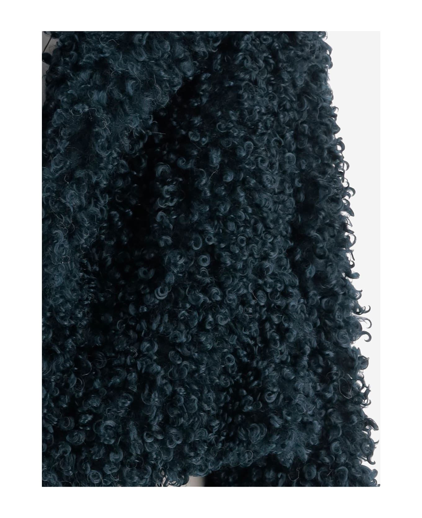 STAND STUDIO Samara Furry Fake Fur Jacket - VERDE Petrolio