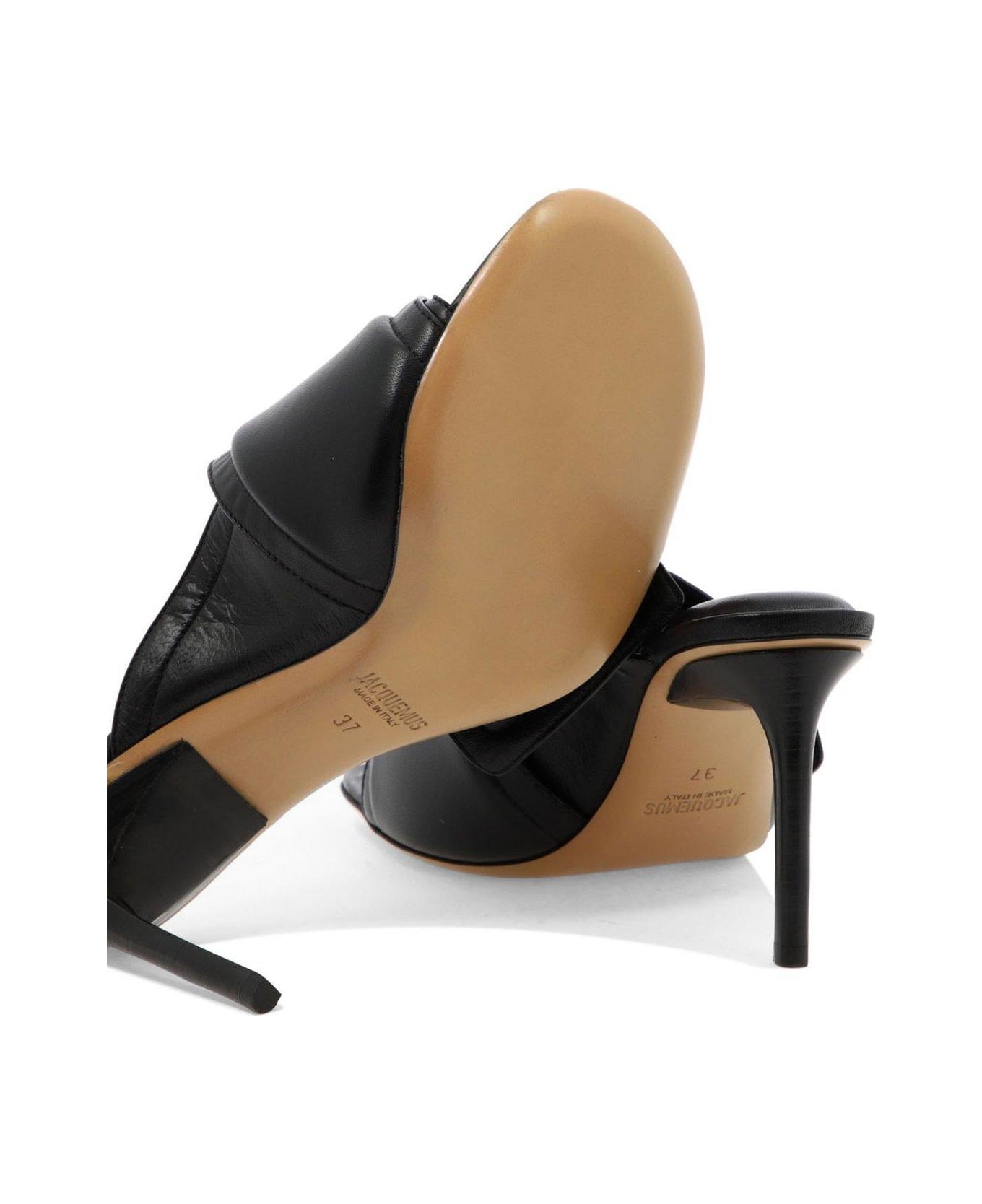 Jacquemus Les Mules Aqua Scuba Slide Stilettos - Black
