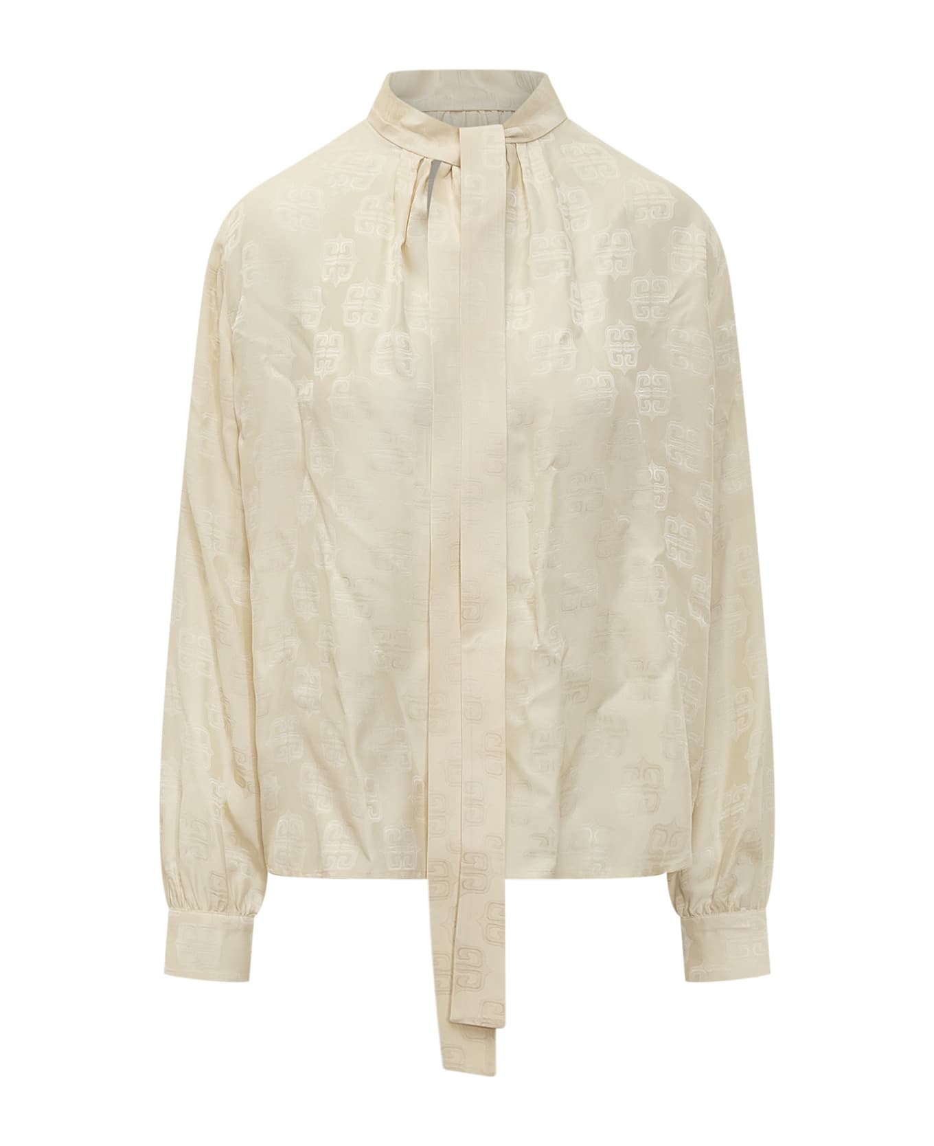 Givenchy Logo Lavalliere Shirt - ECRU