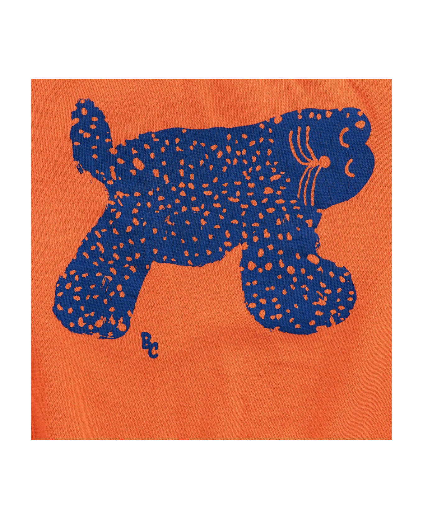 Bobo Choses Orange Sweatshirt For Kids With Cheetah - Orange ニットウェア＆スウェットシャツ