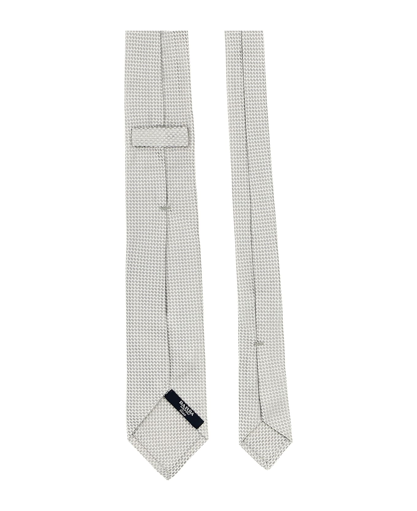 Barba Napoli Patterned Tie - Silver
