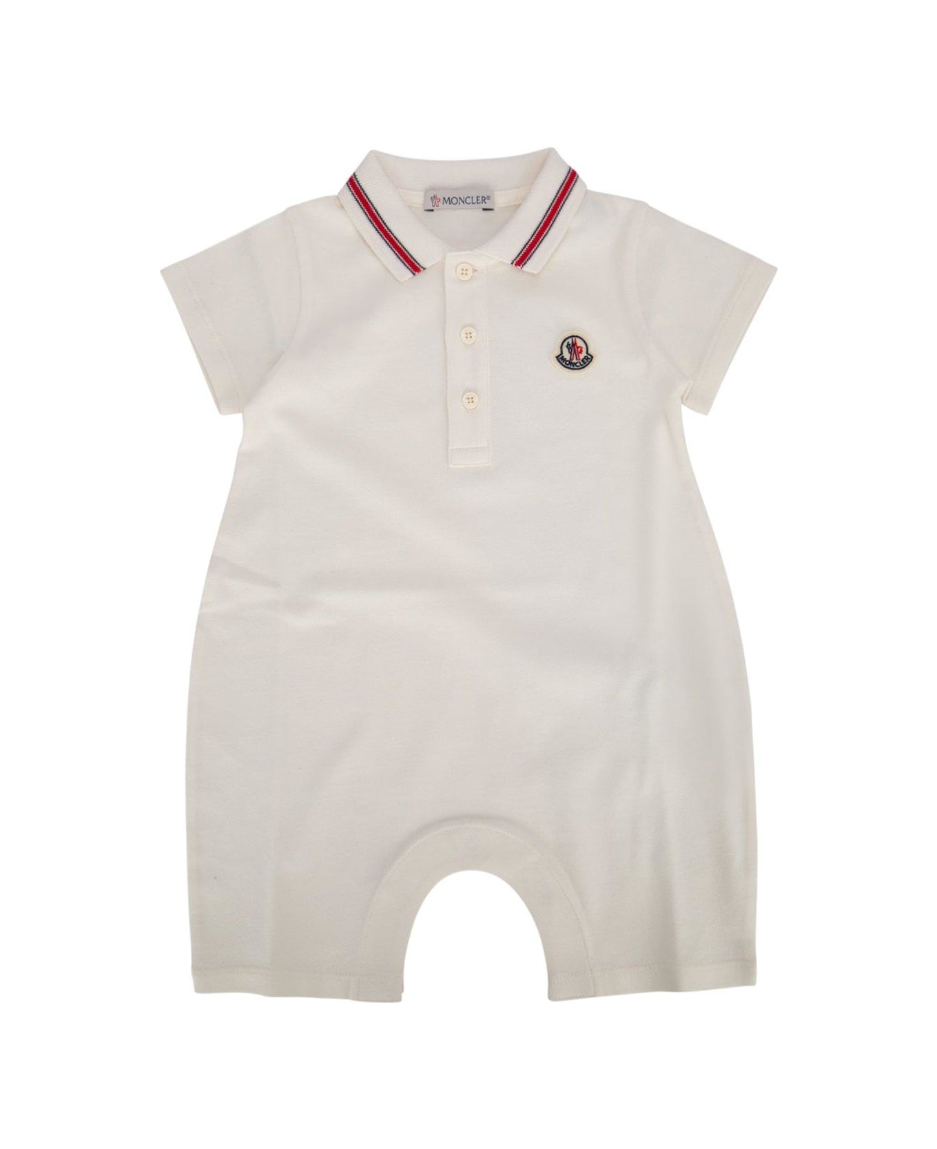 Moncler Logo-patch Romper - White ボディスーツ＆セットアップ