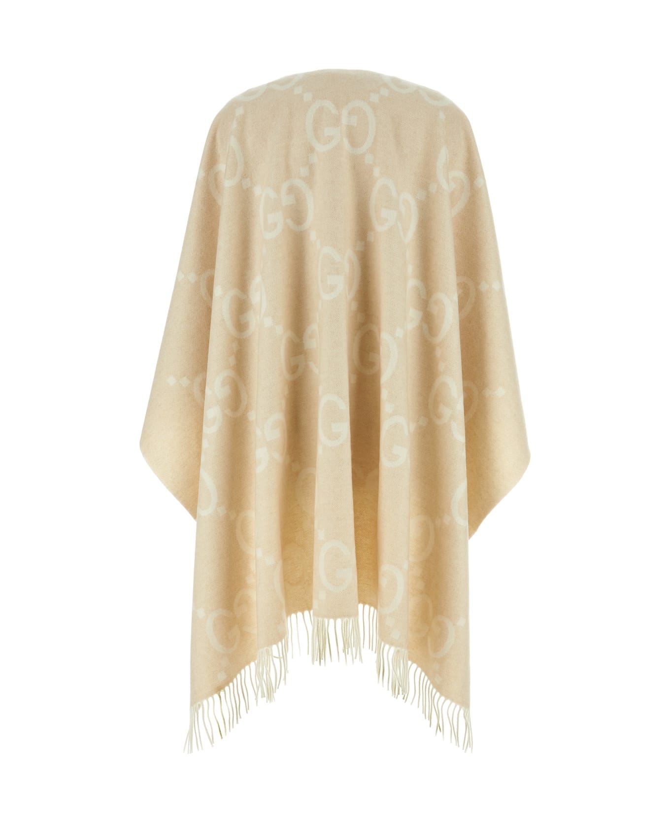 Gucci Embroidered Cashmere Reversible Cape - CAMELWHITE