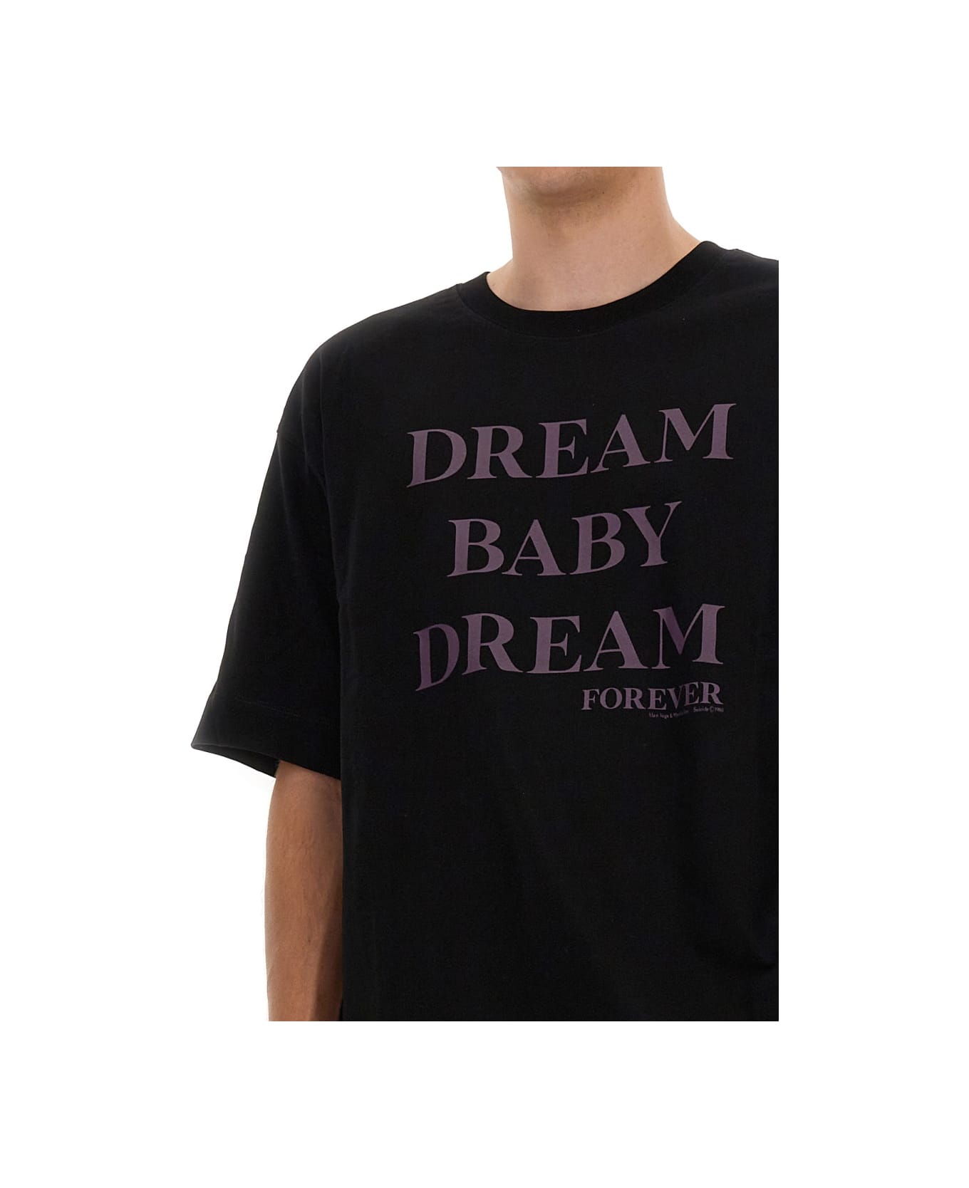 Dries Van Noten "dream Baby Dream" Print T-shirt - BLACK