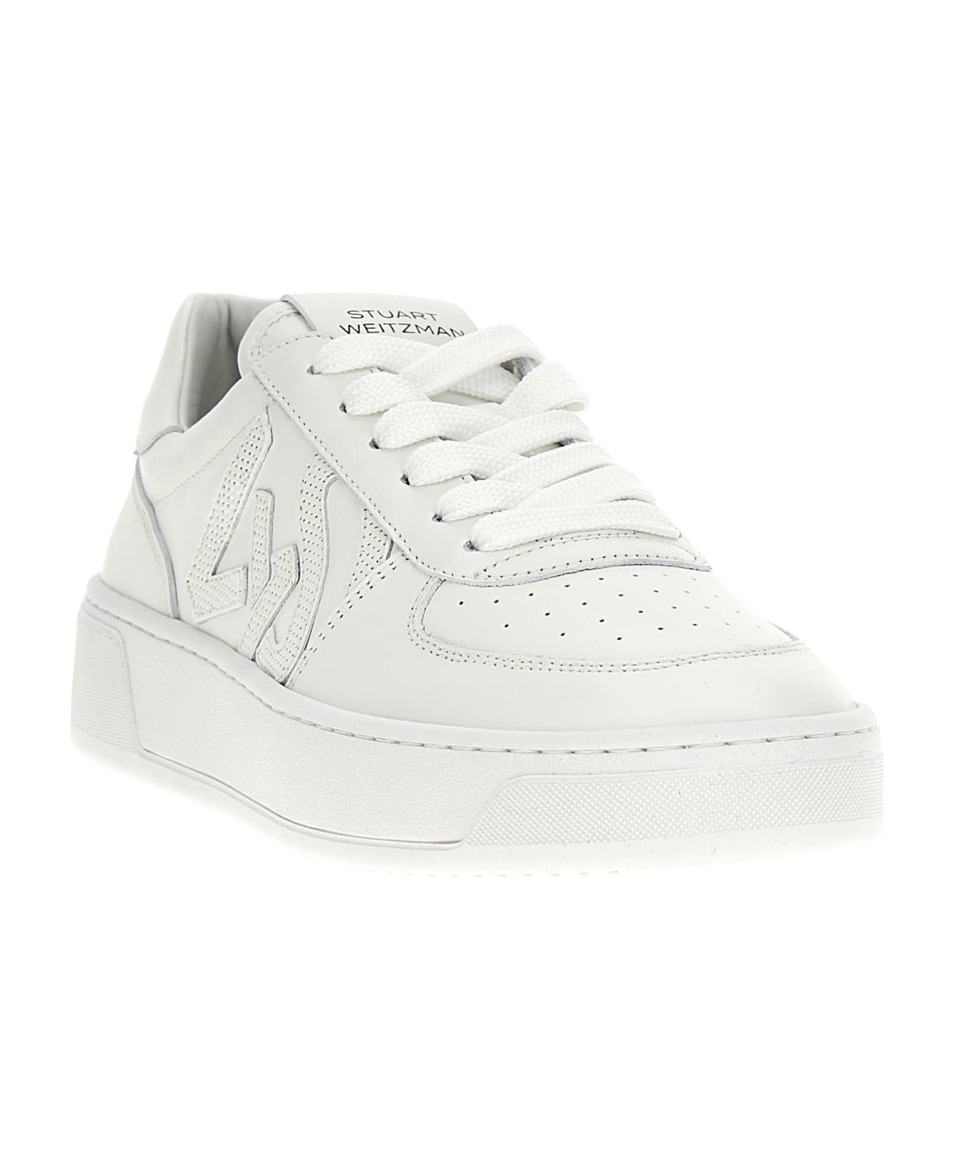Stuart Weitzman 'courtside Monogram' Sneakers - White
