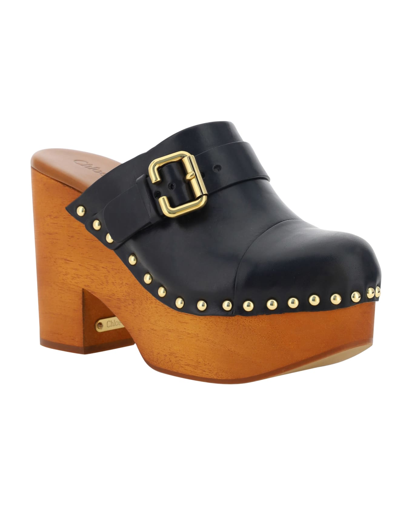 Chloé Jeannette Clogs Sandals - Black