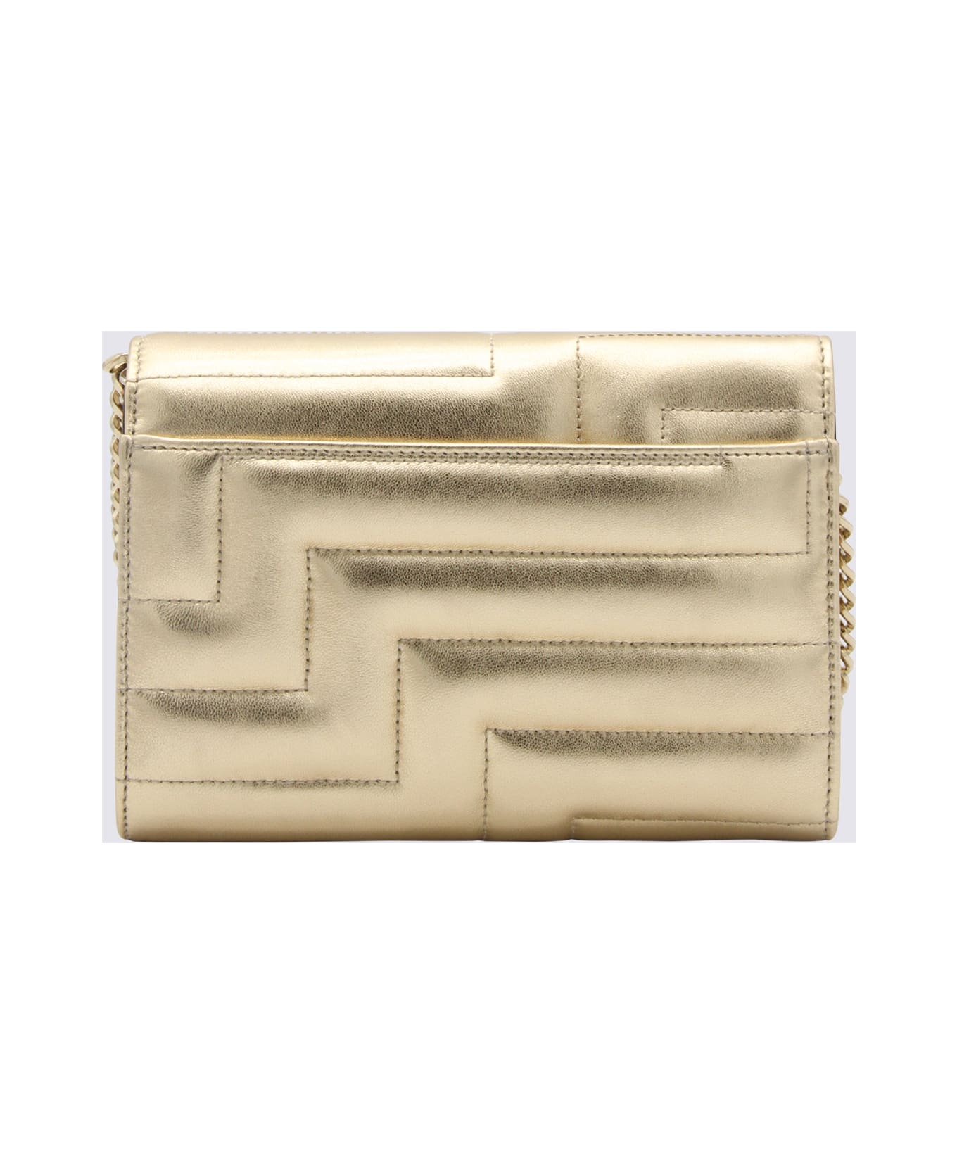 Jimmy Choo Gold Metal Leather Avenue Clutch Crossbody Bag - 008937
